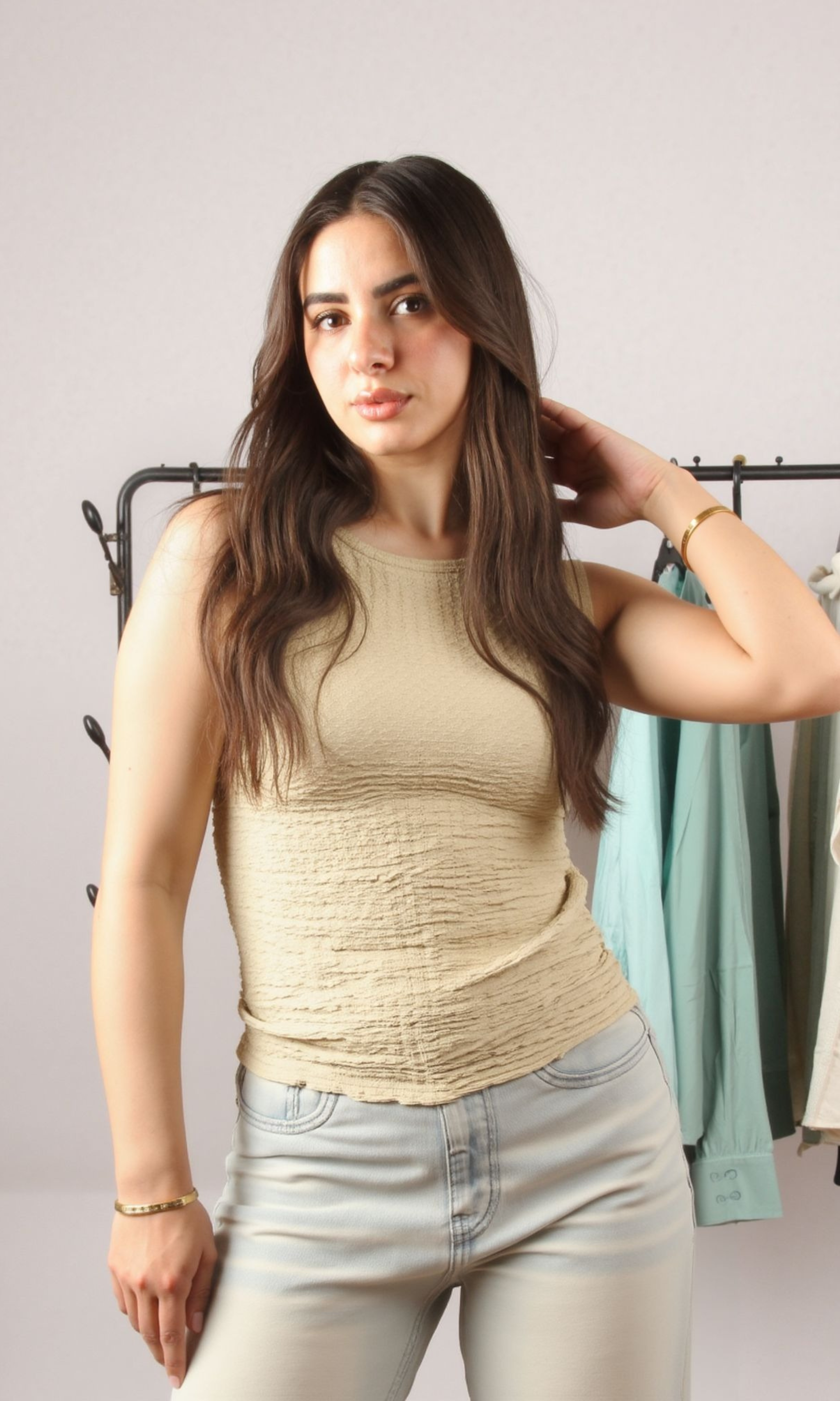 Women Fitted Top Elastic