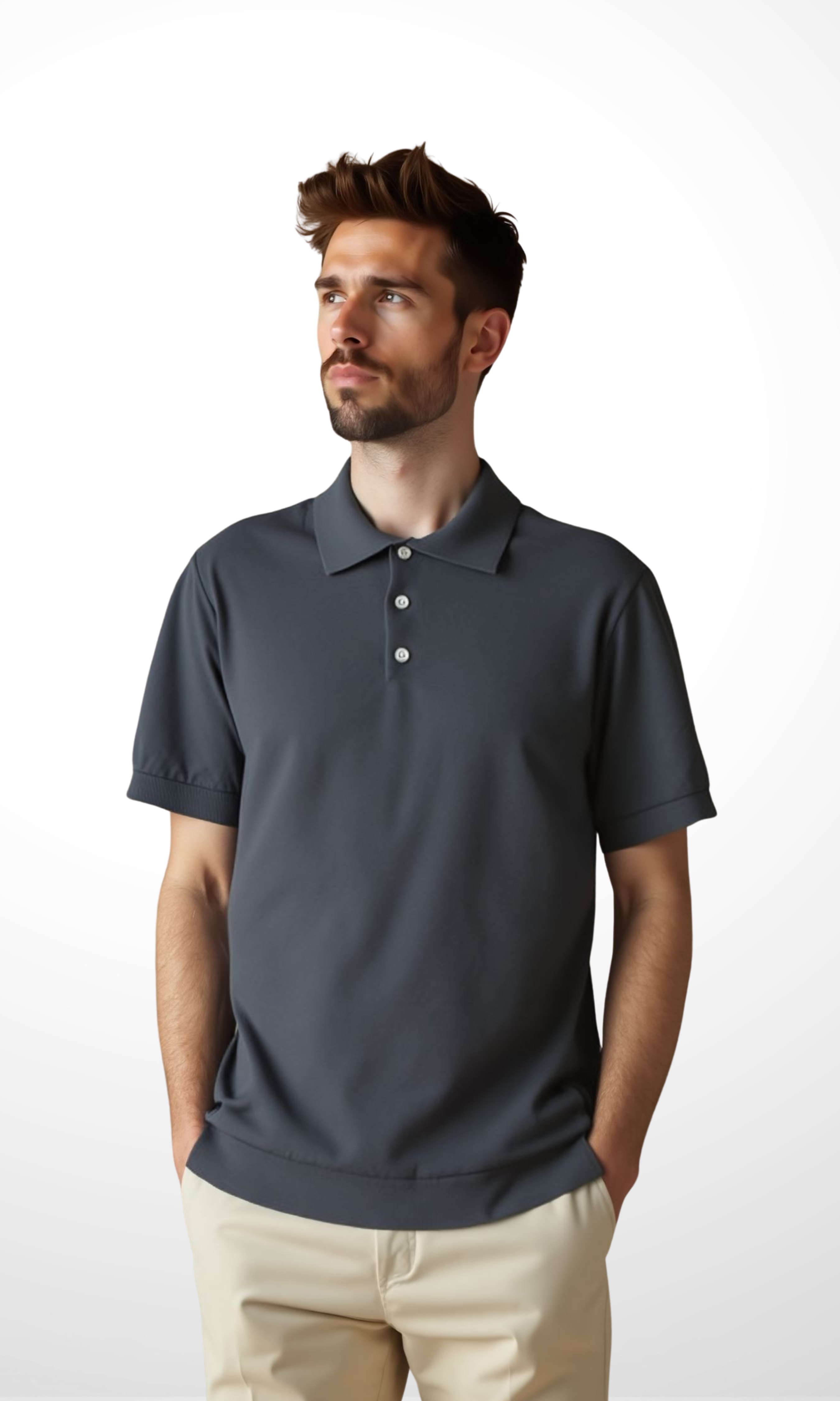 Men knit Polo Neck Short Sleeve F.B