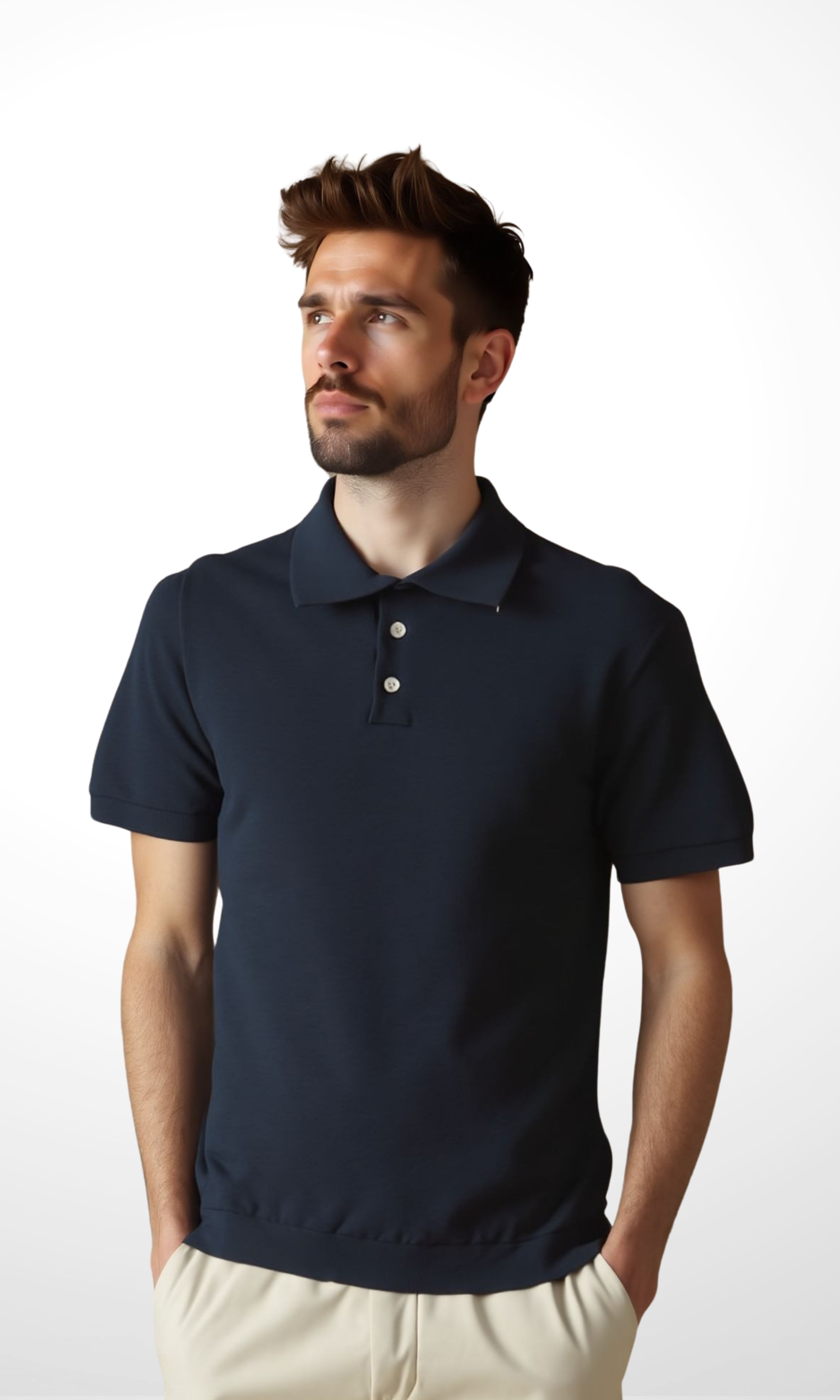 Men knit Polo Neck Short Sleeve F.B
