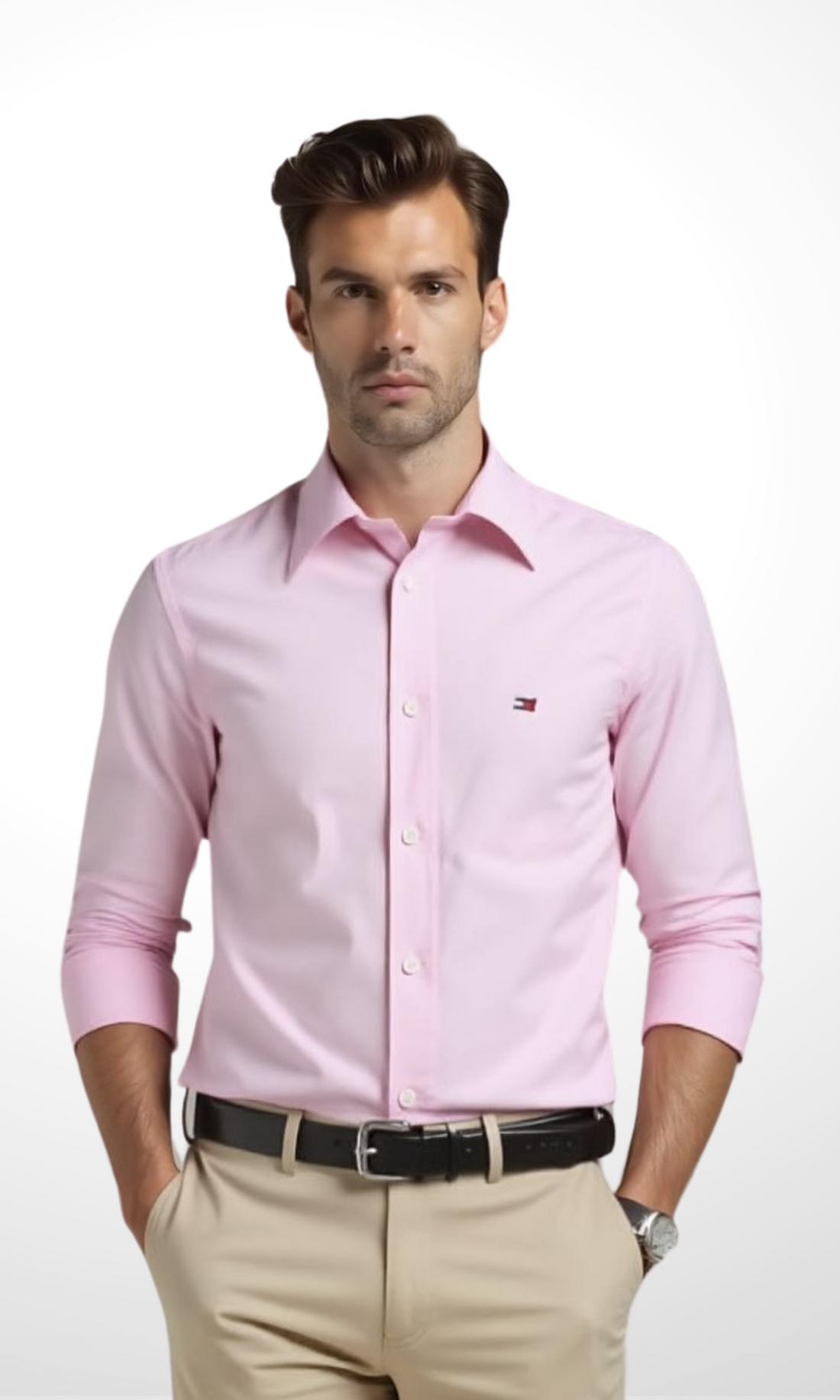 Men Slim Fit Oxford Shirt TH (Pink)
