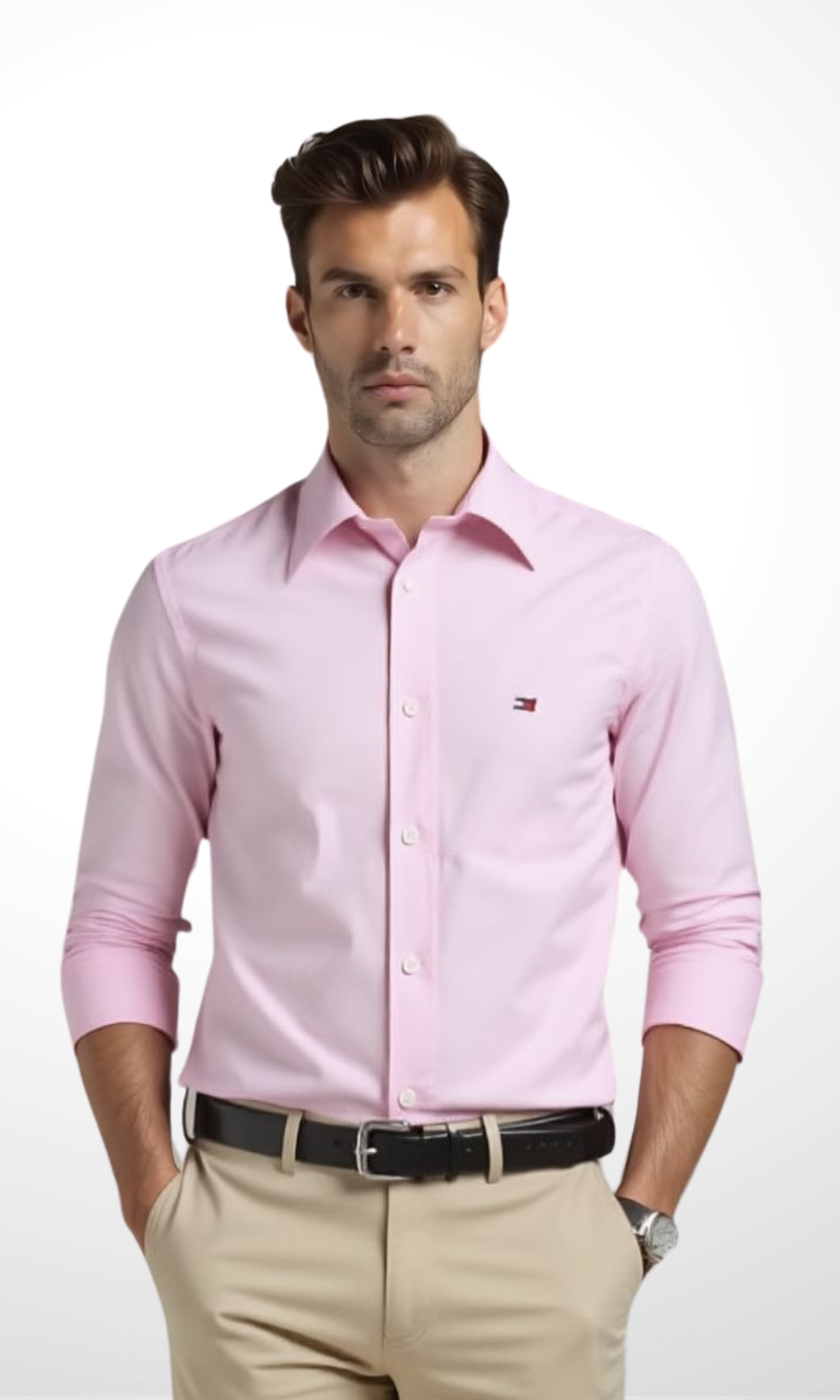 Men Slim Fit Oxford Shirt TH (Pink)