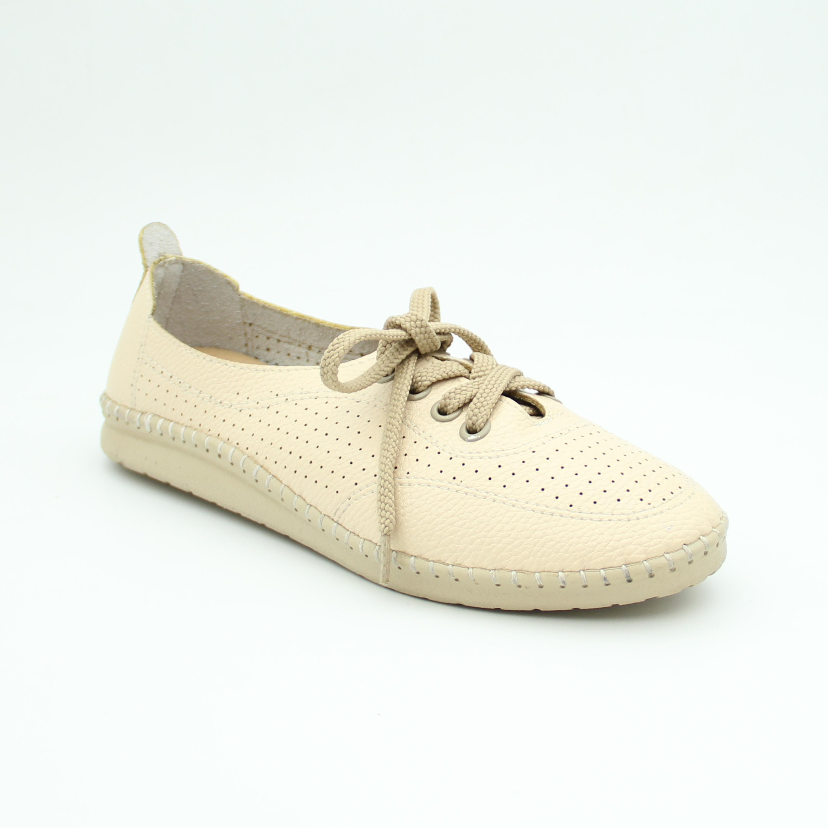 Women leather ladies lotus Shoes (Off White)