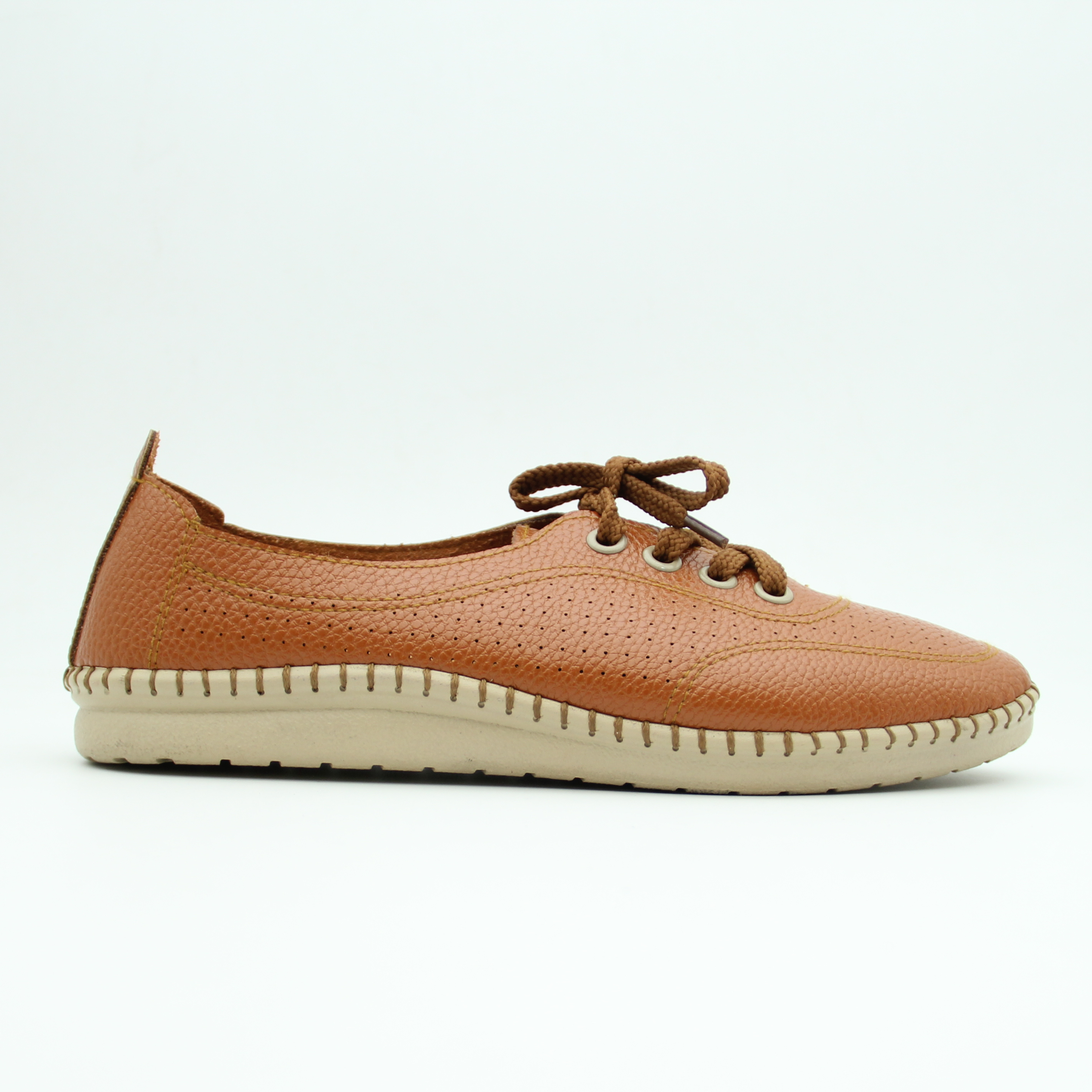 Women leather ladies lotus Shoes (Brown)