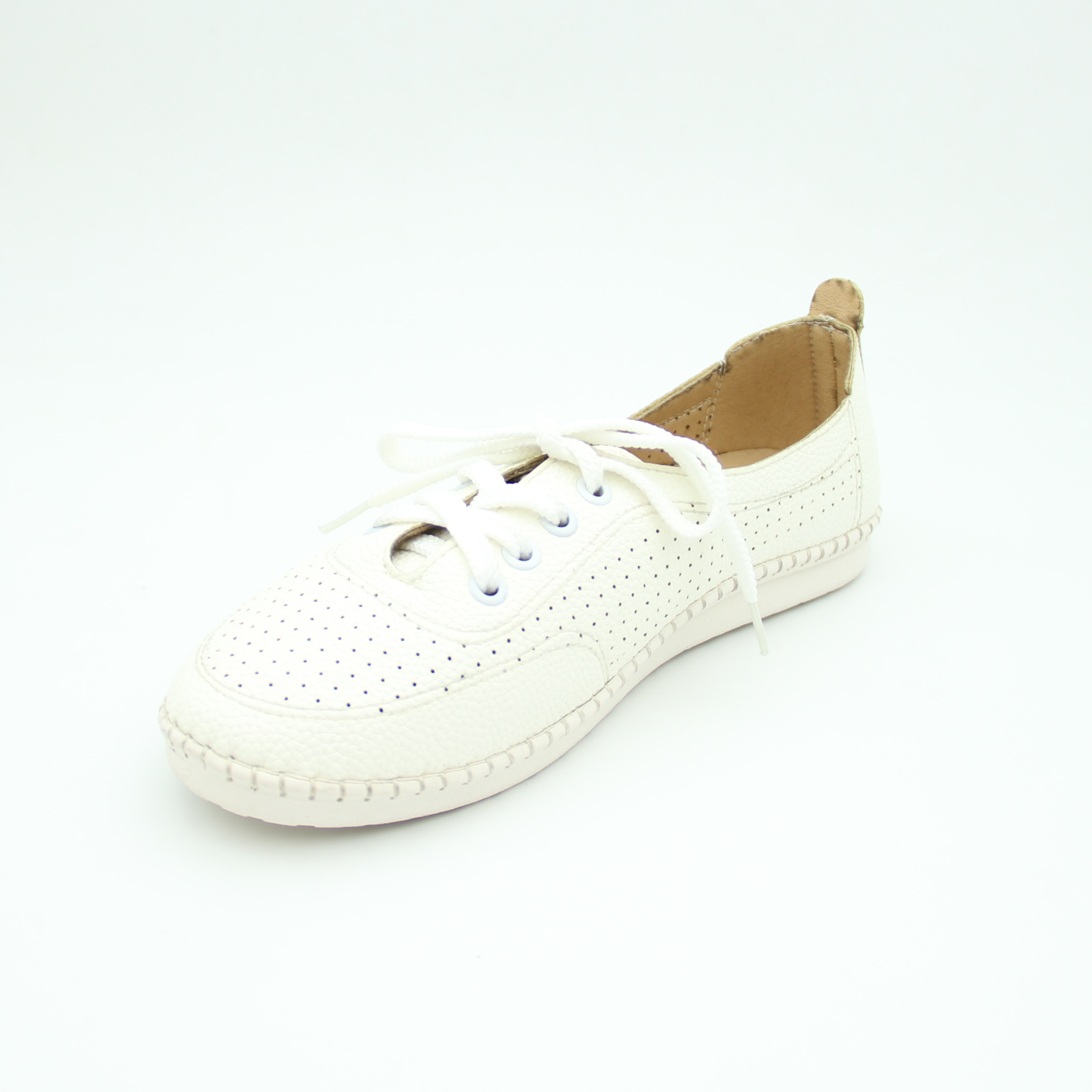 Women leather ladies lotus Shoes (White)