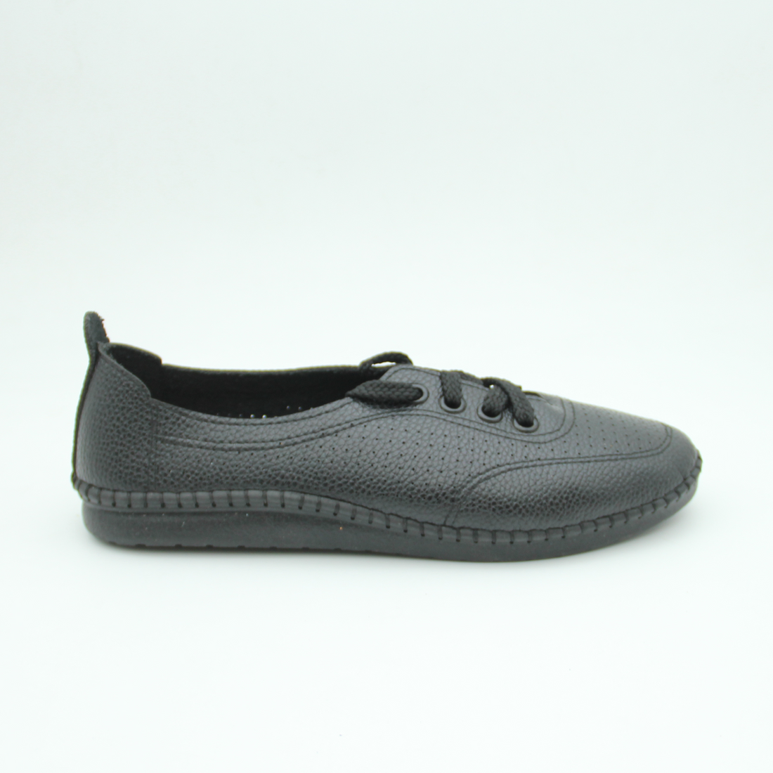 Women leather ladies lotus Shoes (Black)