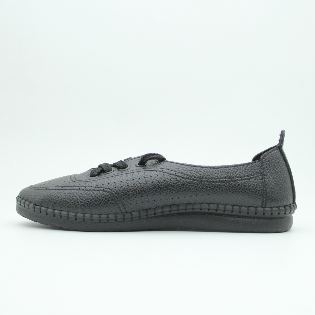 Women leather ladies lotus Shoes (Black)