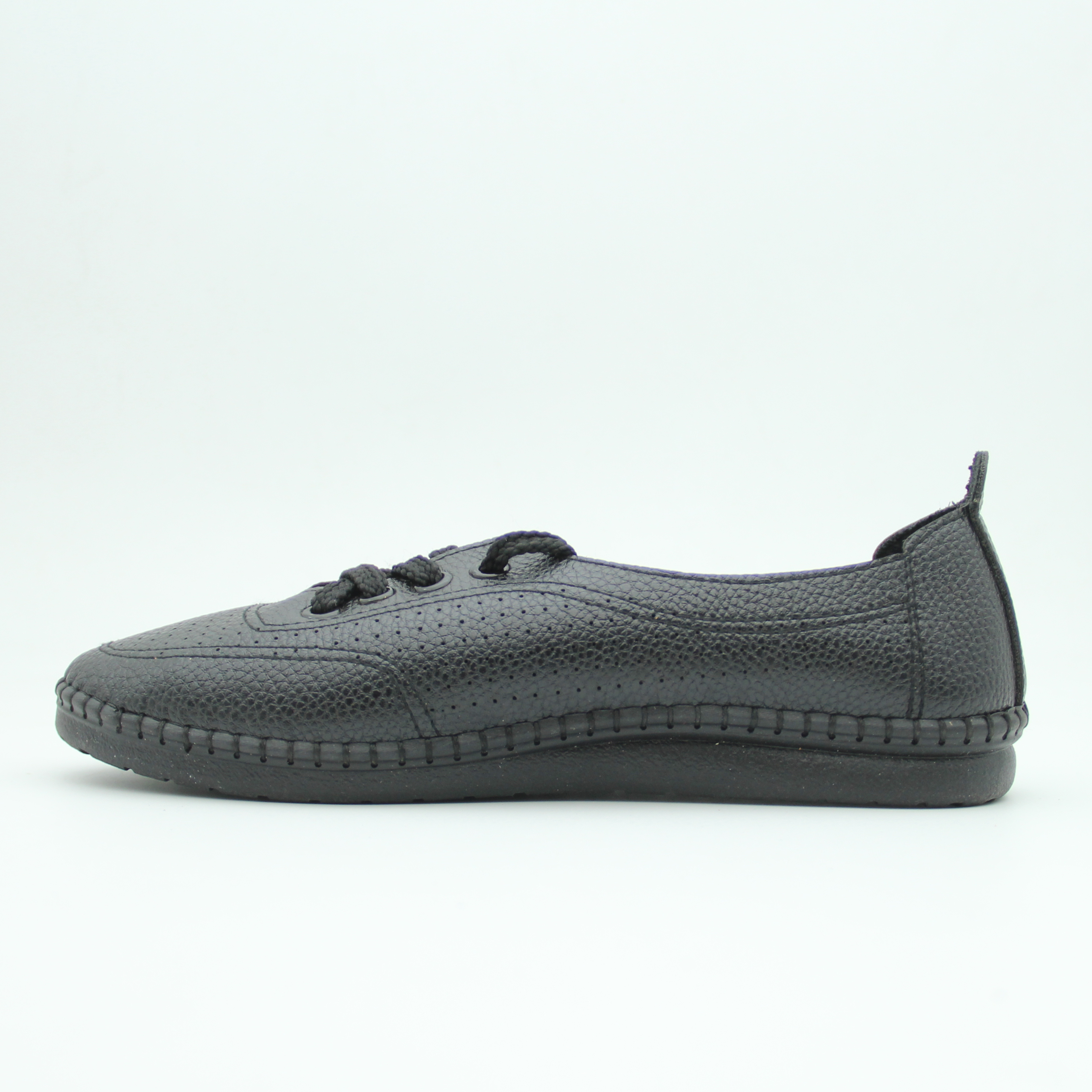 Women leather ladies lotus Shoes (Black)