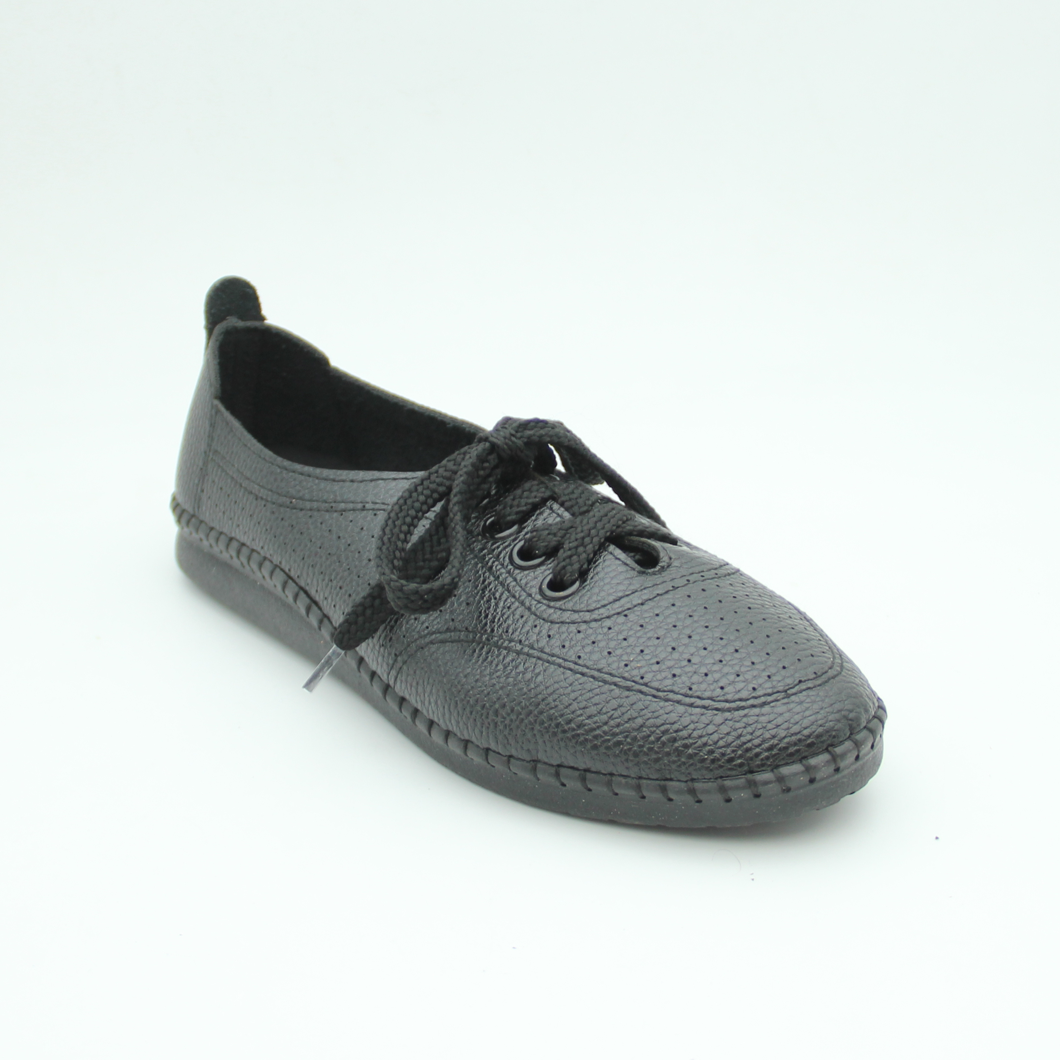 Women leather ladies lotus Shoes (Black)