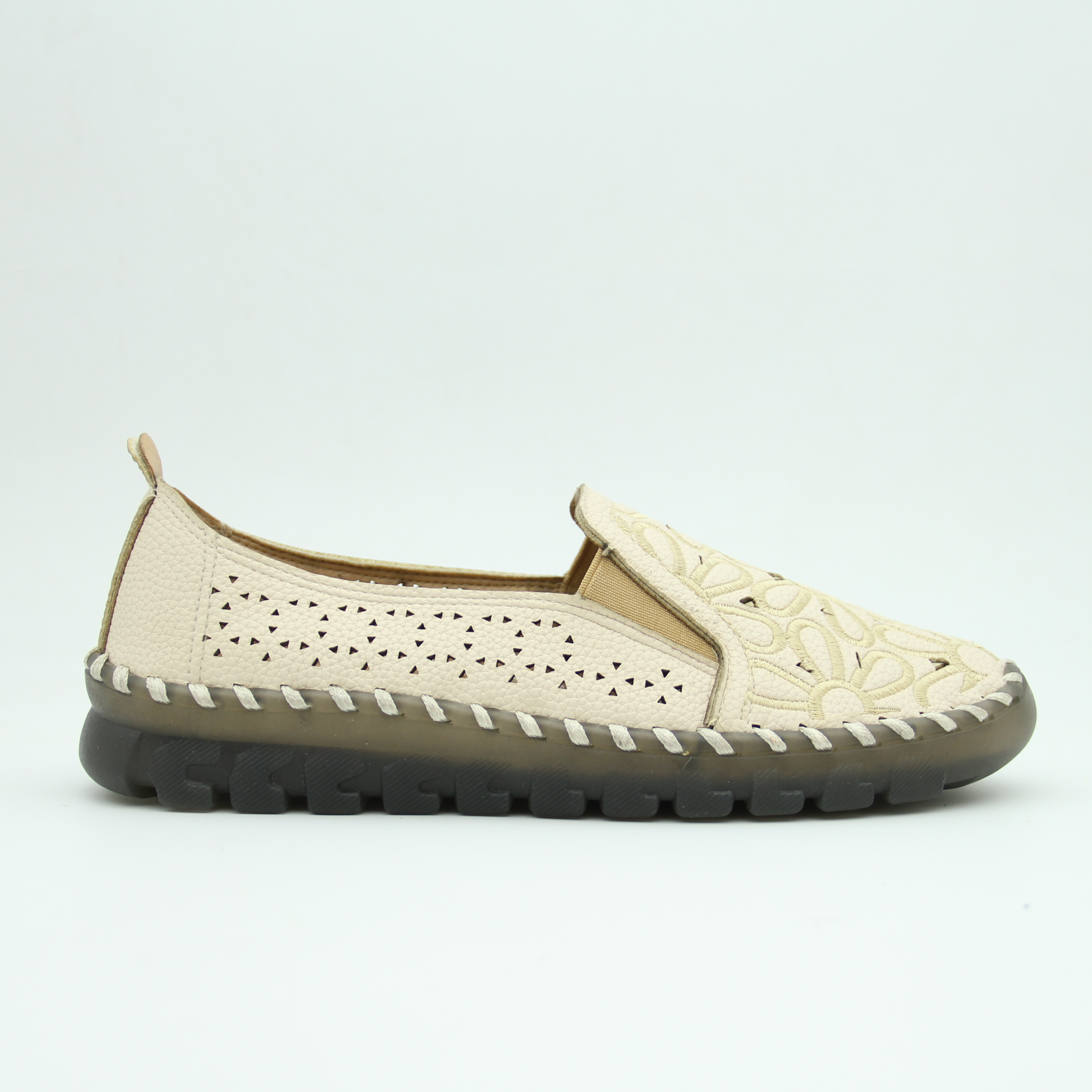 Women Spring Step Flowerflow slip-on (Beige)