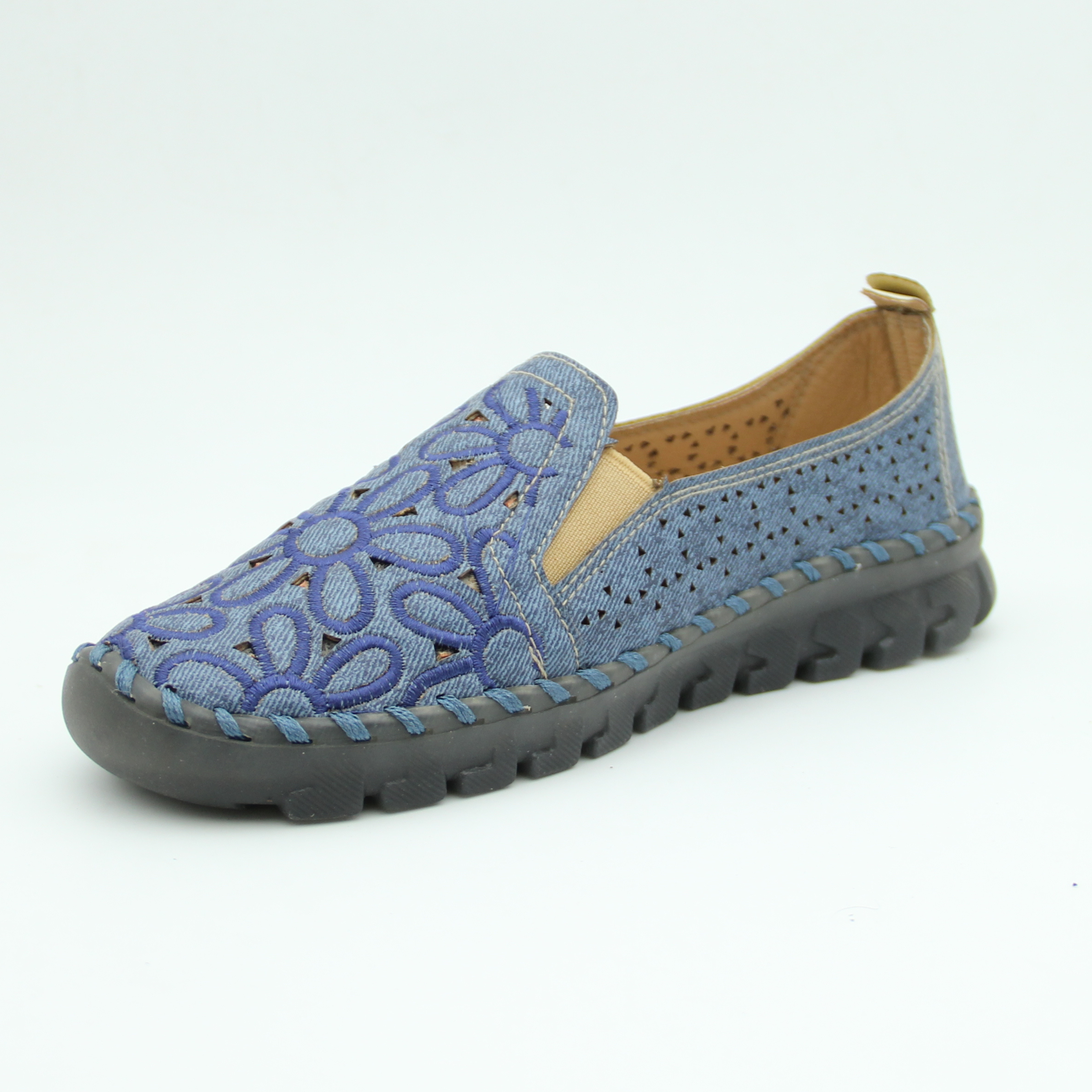 Women Spring Step Flowerflow slip-on (Blue Jeans)