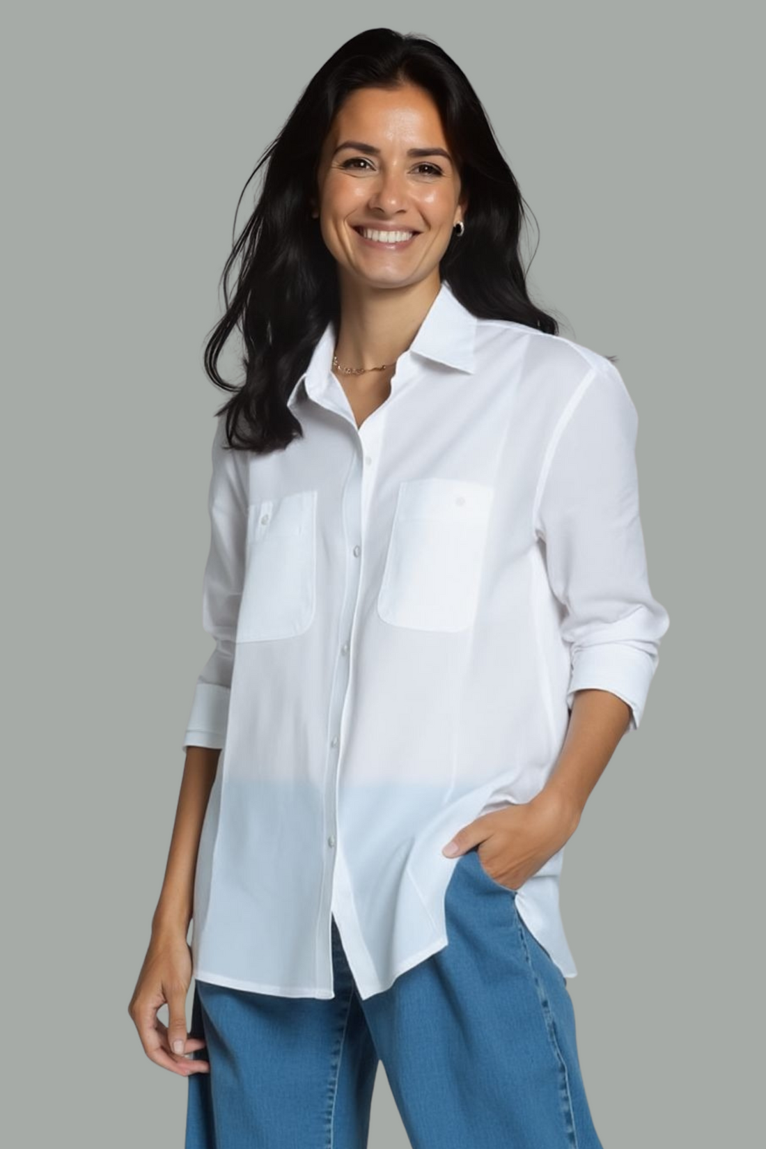 Women Solid Pocket Shirt for Stylish Look