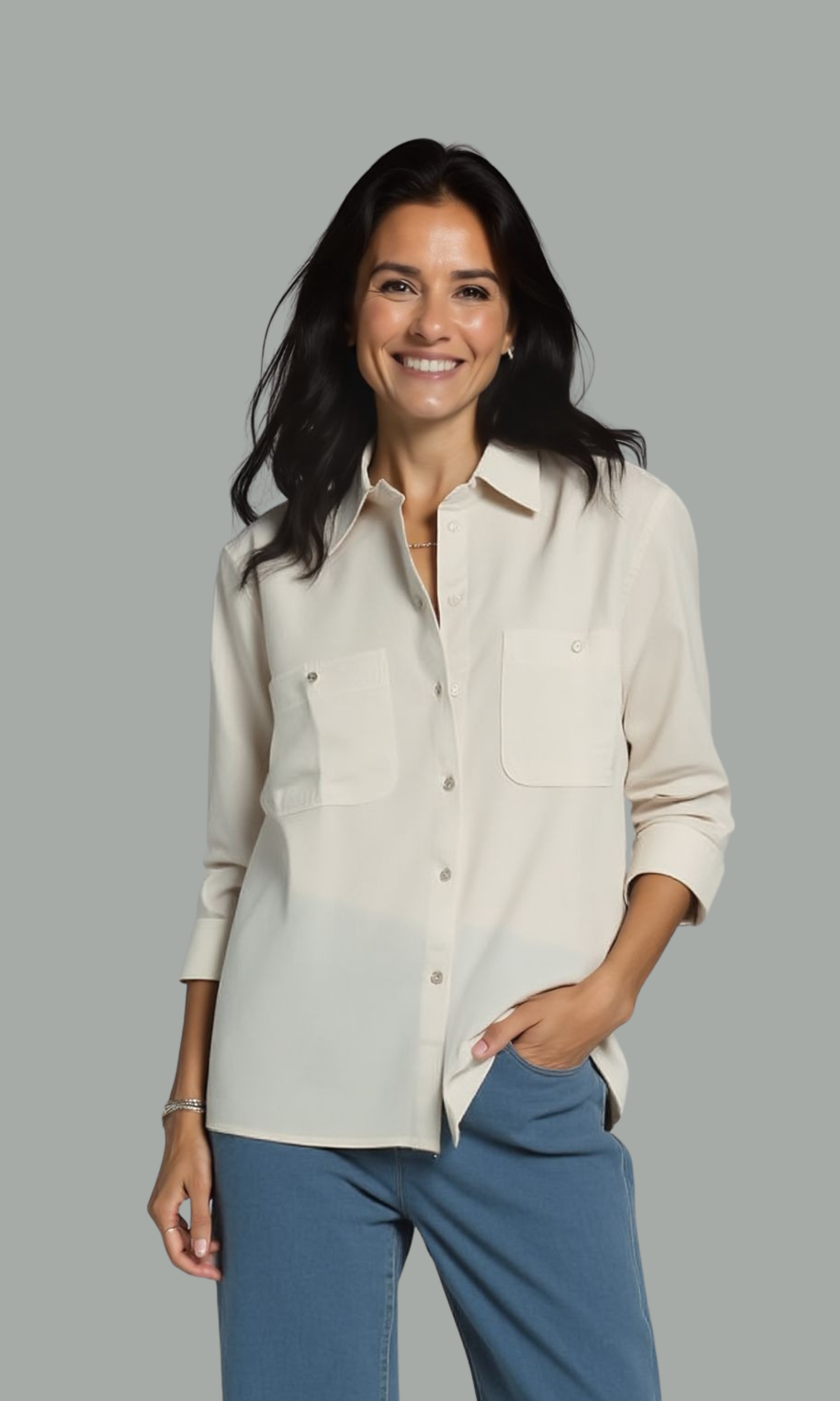 Women Solid Pocket Shirt for Stylish Look