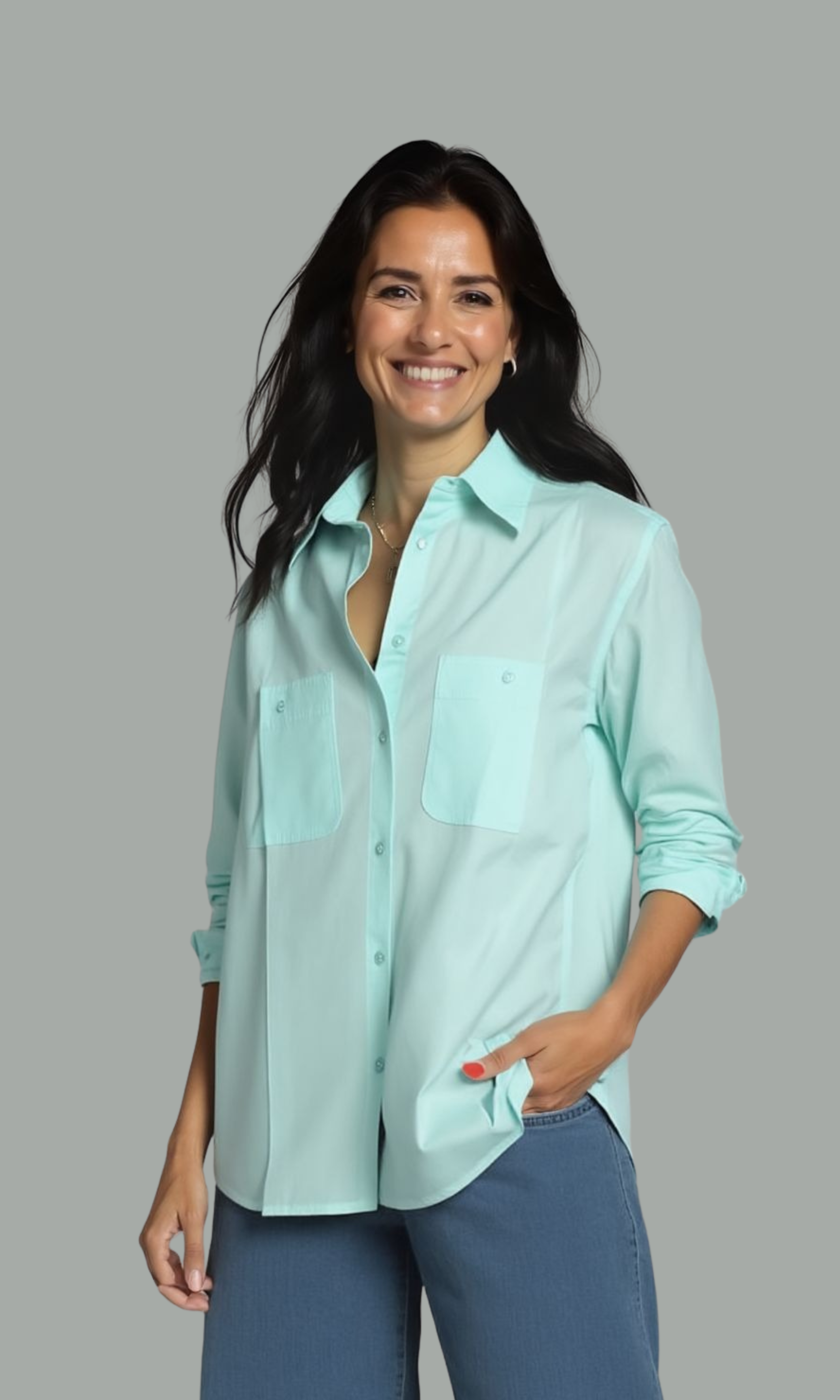 Women Solid Pocket Shirt for Stylish Look