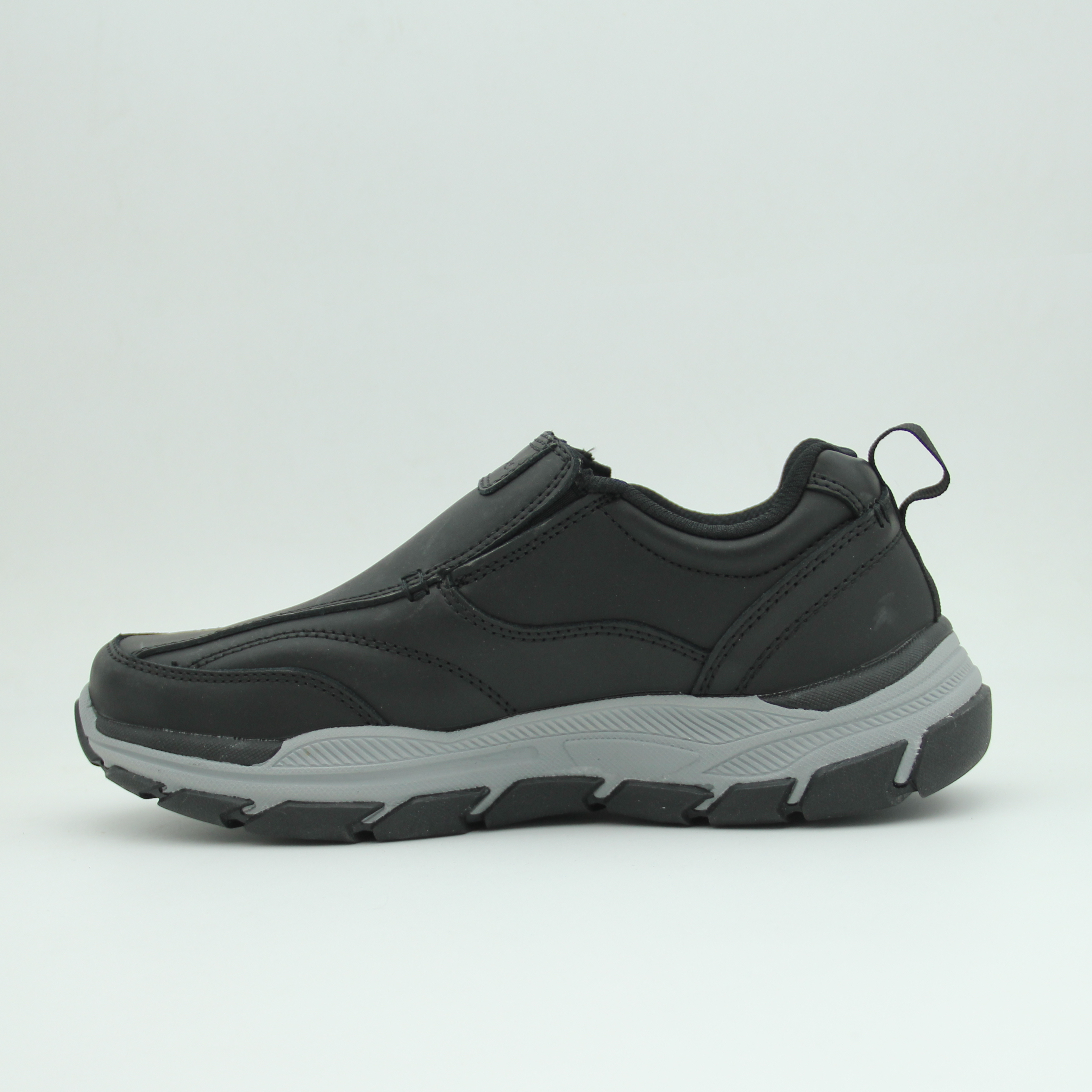 Men Skechers Goodyear Leather Slip-On (Black)