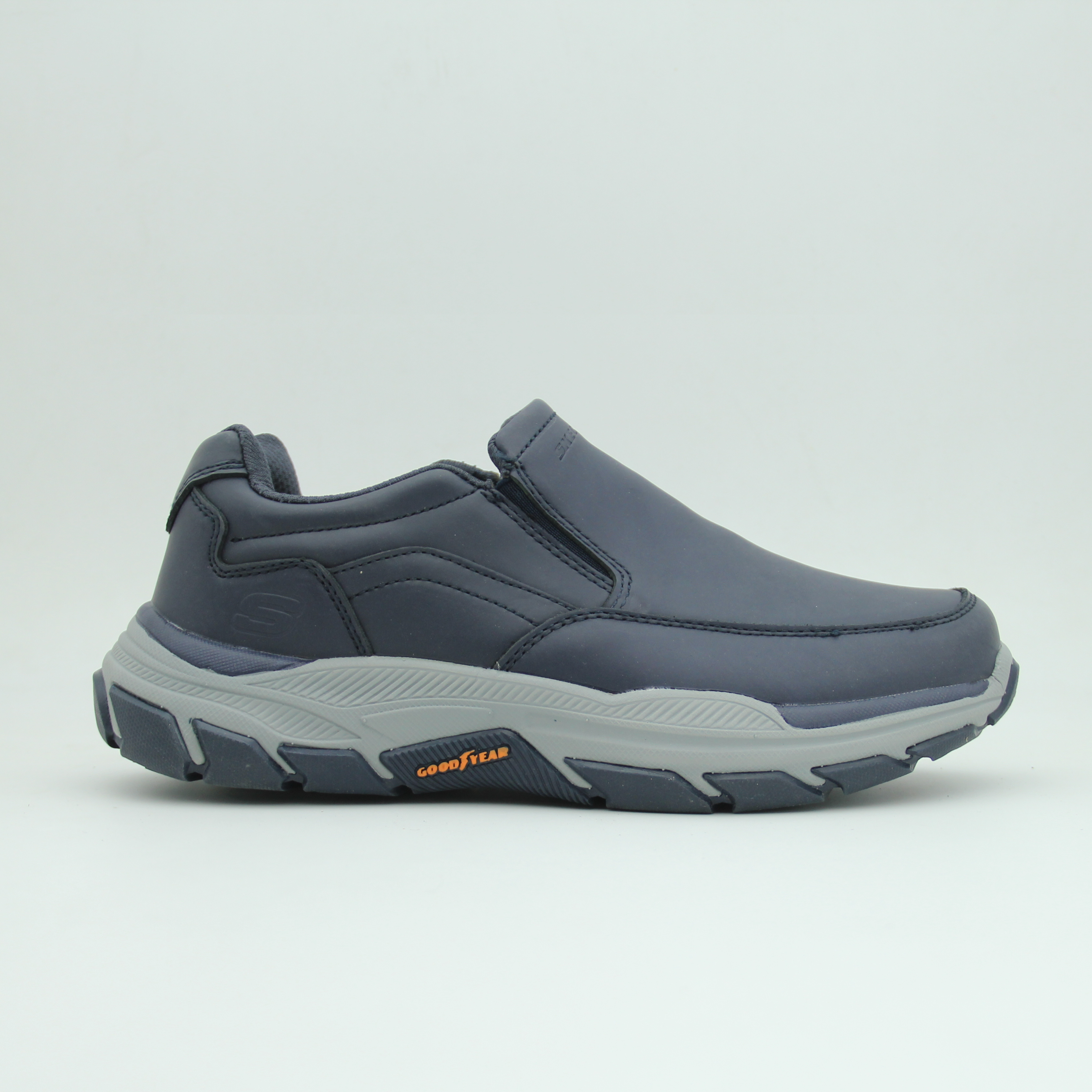 Men Skechers Goodyear Leather Slip-On (Dark Blue)