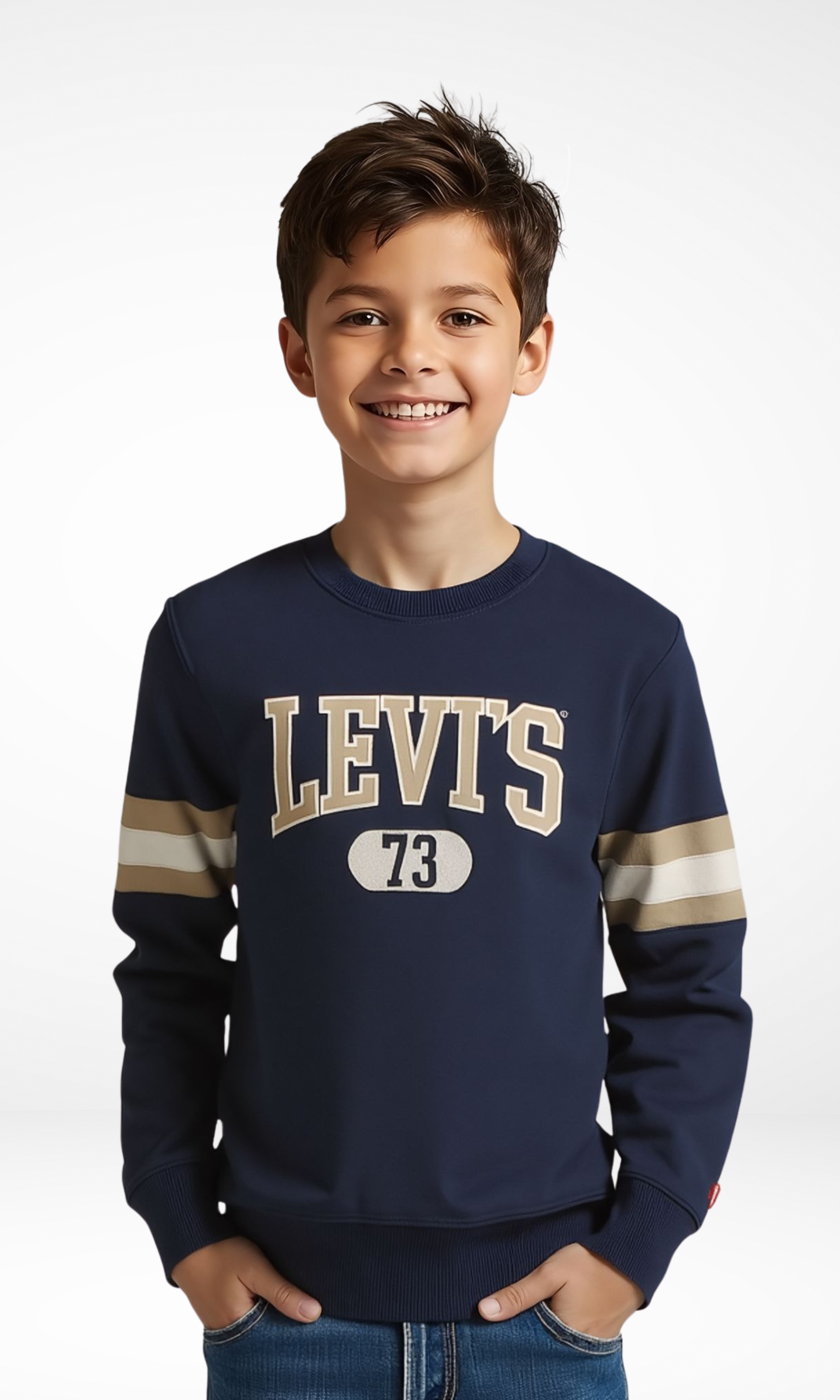 Kids Sweatshirt Print Logo (Navy Blue)