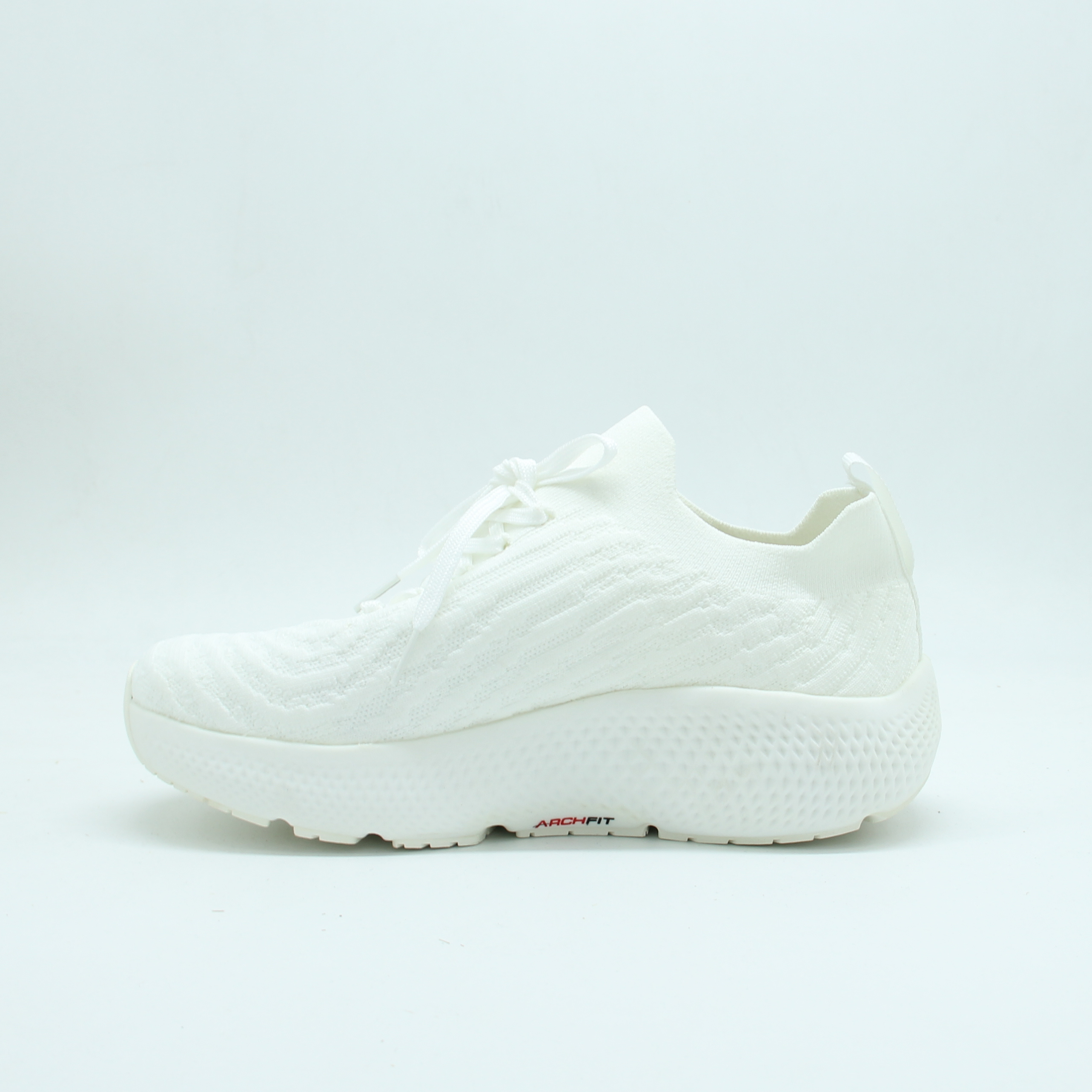 Skechers Lace Up Slip On Sneakers - Arch Fit (Full White)