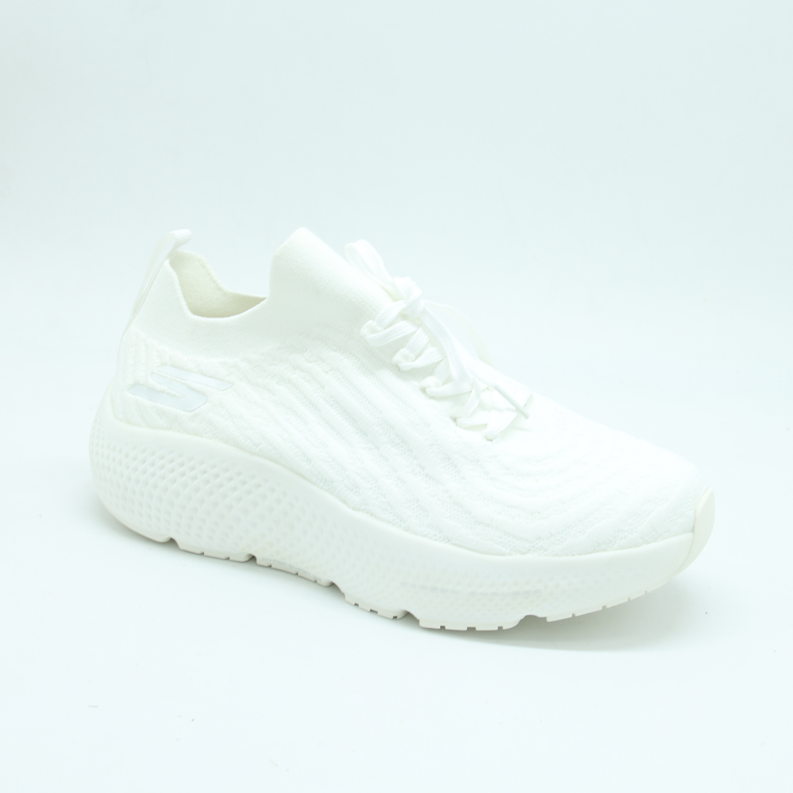 Skechers Lace Up Slip On Sneakers - Arch Fit (Full White)