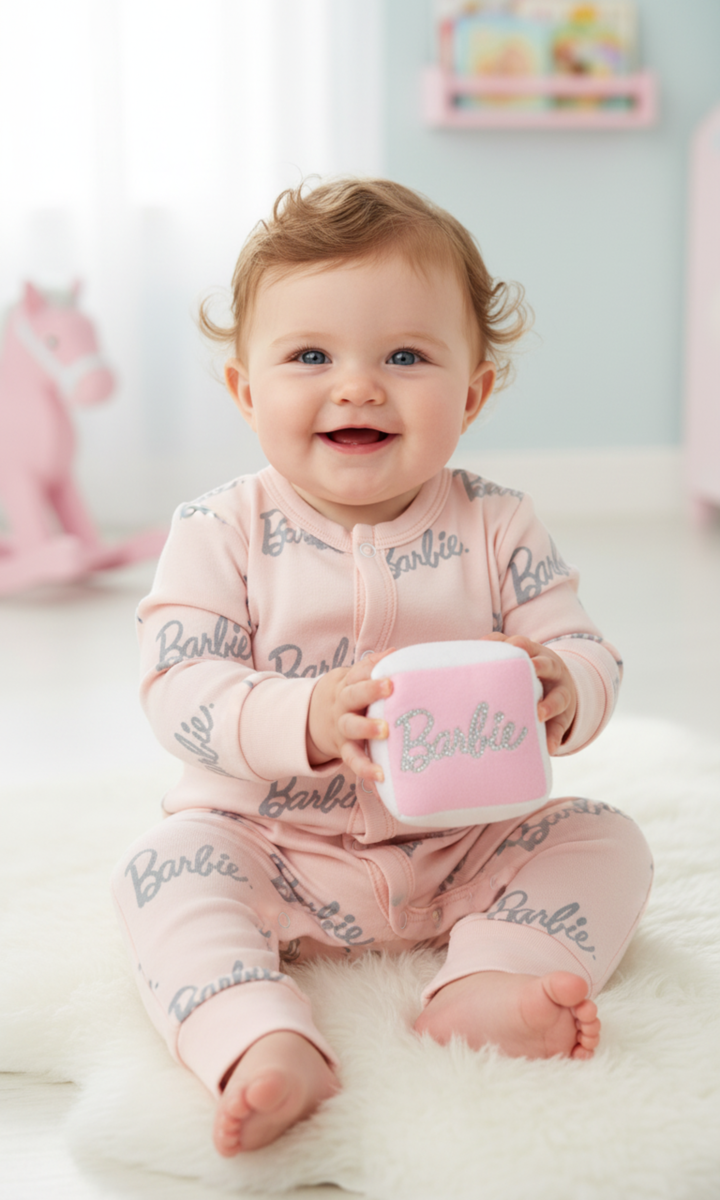 Baby Cotton Jumpsuit Foot Less - Barbie