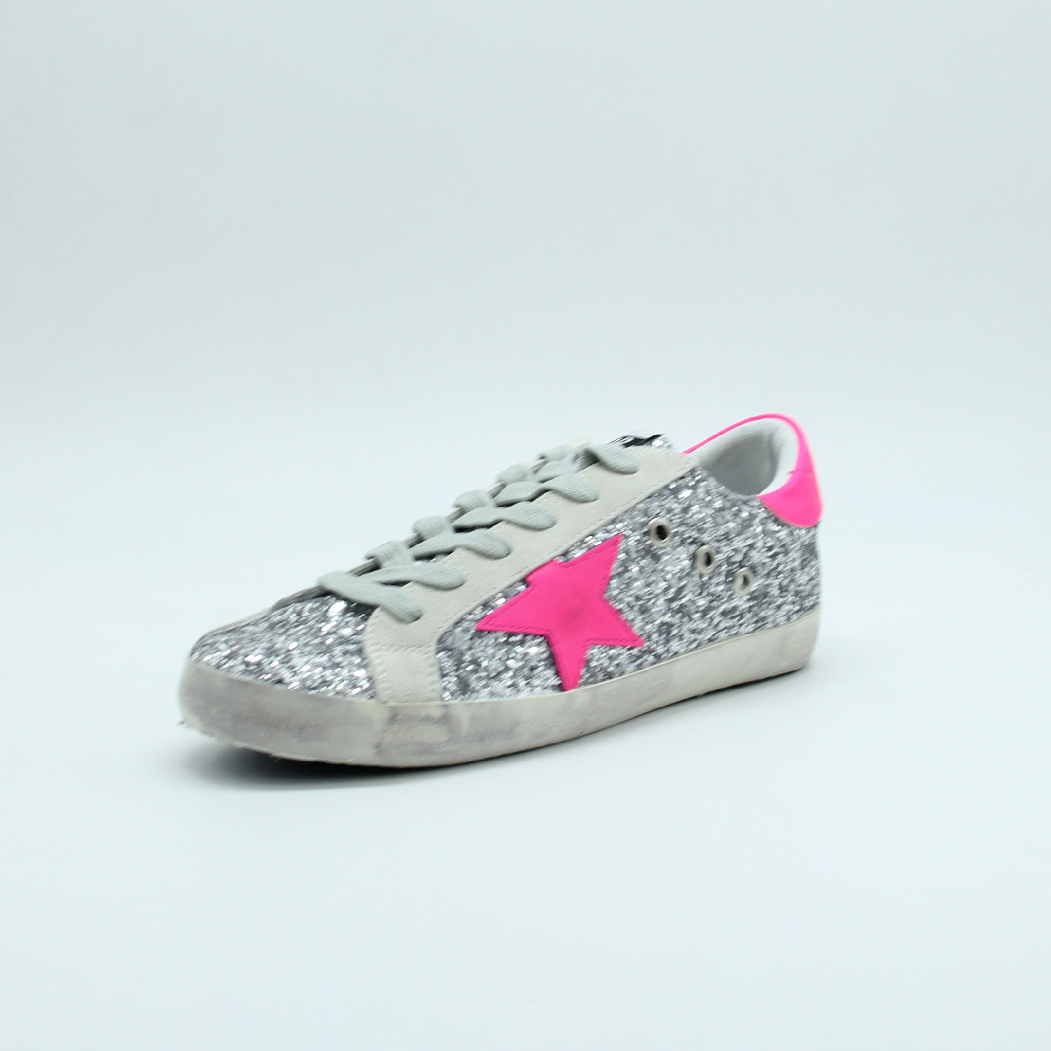 Women Super Star Glittered Distressed (Grey)