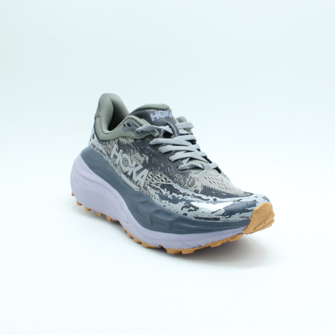 Men HOKA Stinson 7 Trail Running Shoe (Grey*White)