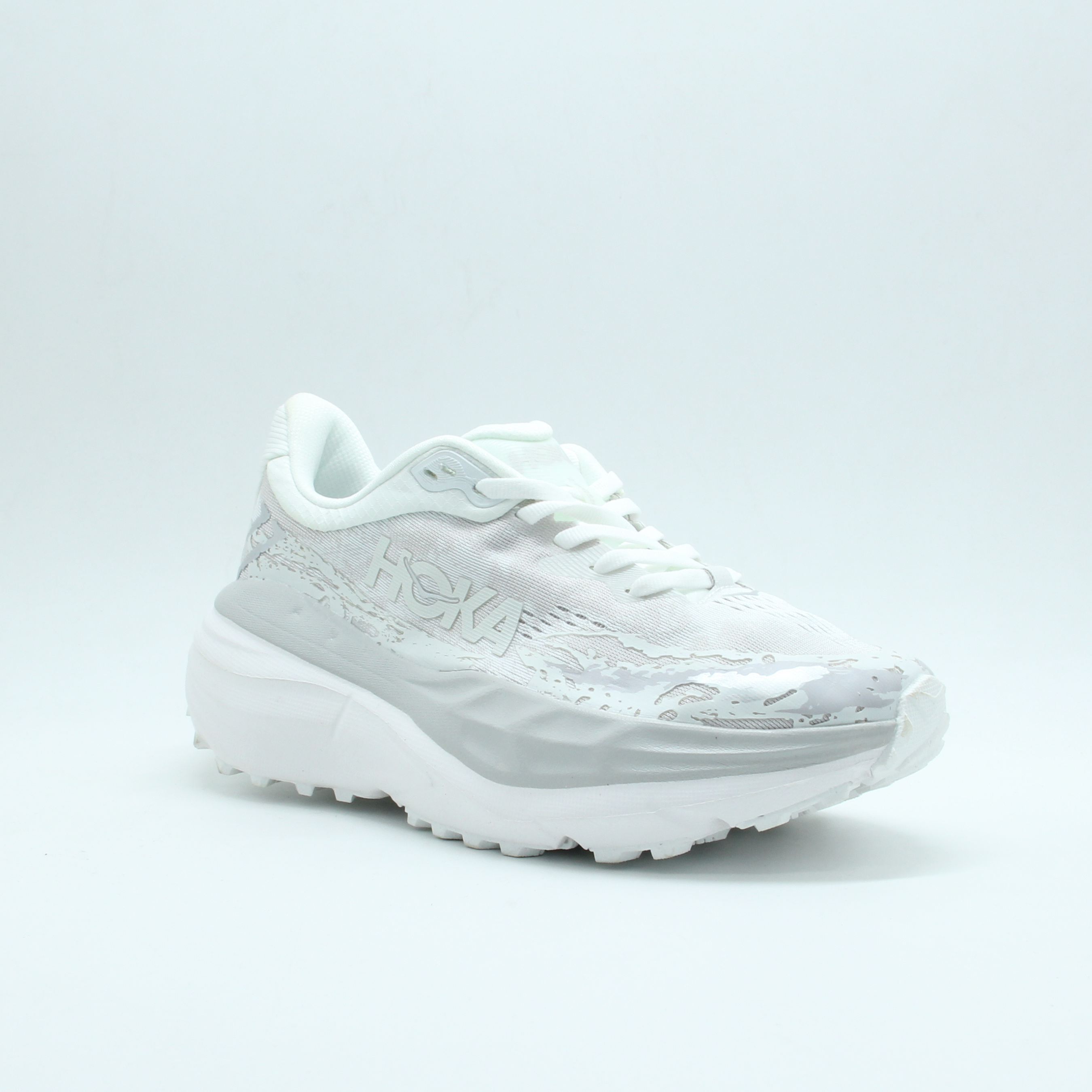 Men HOKA Stinson 7 Trail Running Shoe (White)