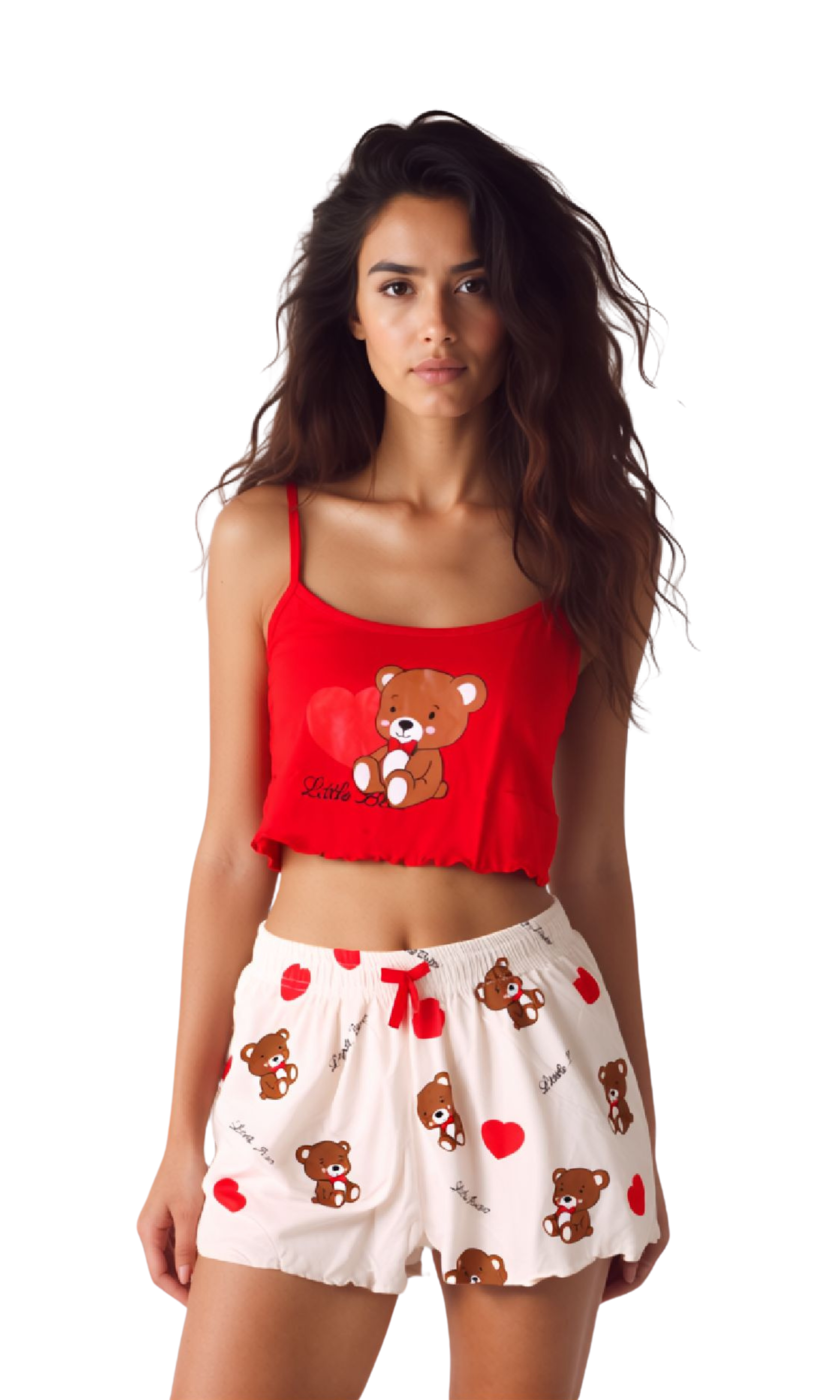 Women Cotton Pajama Set (Bear)