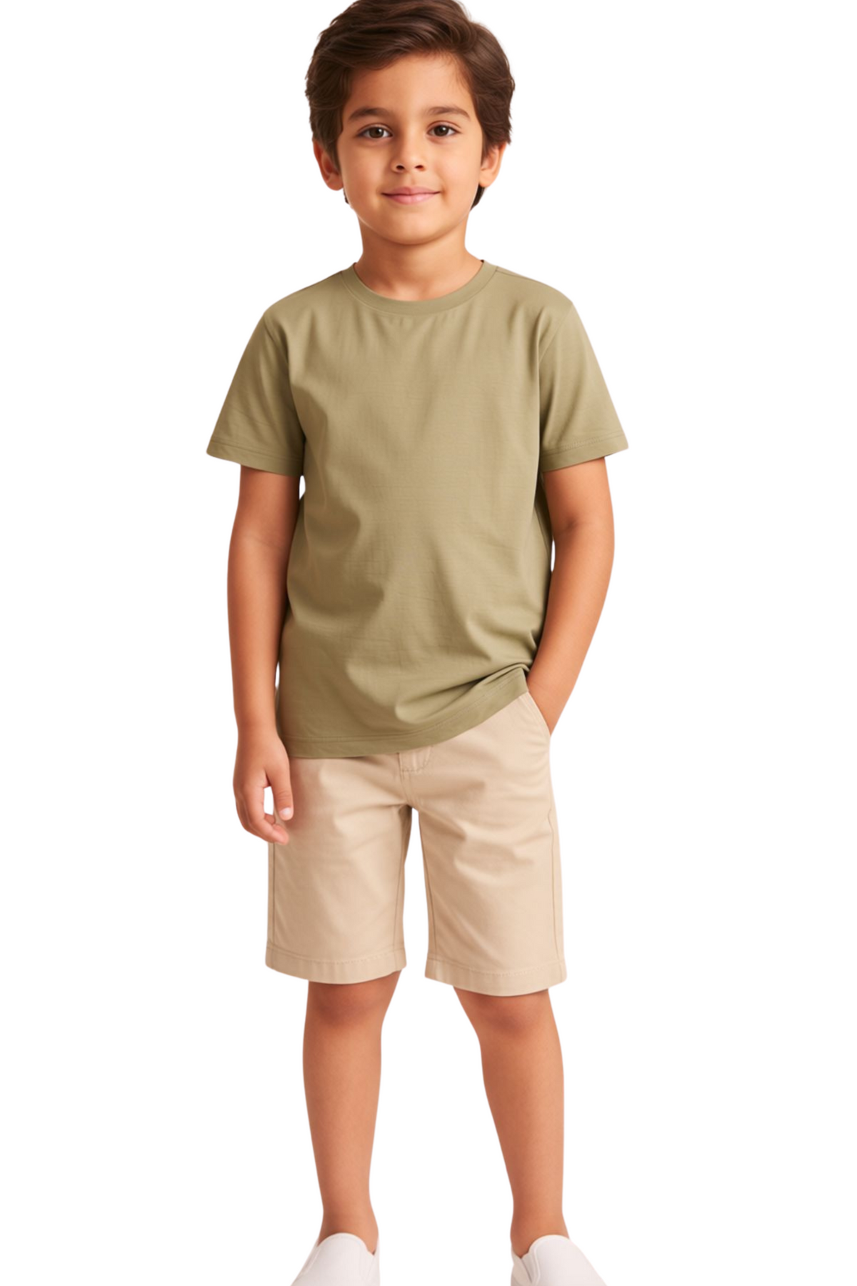 Kids Relaxed Fit T-Shirt (Oil Green)