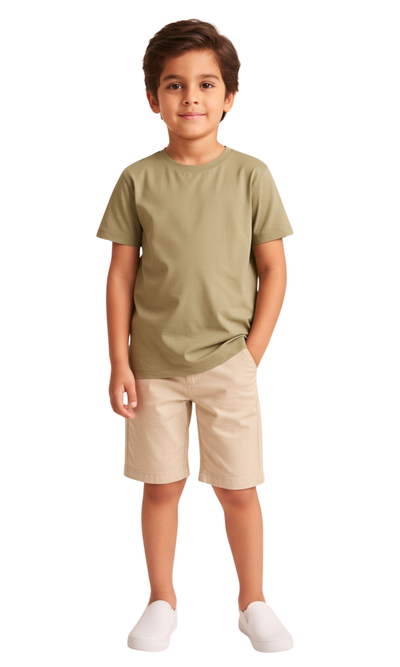 Kids Relaxed Fit T-Shirt (Oil Green)