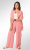 Women Linen Suit (Pink)