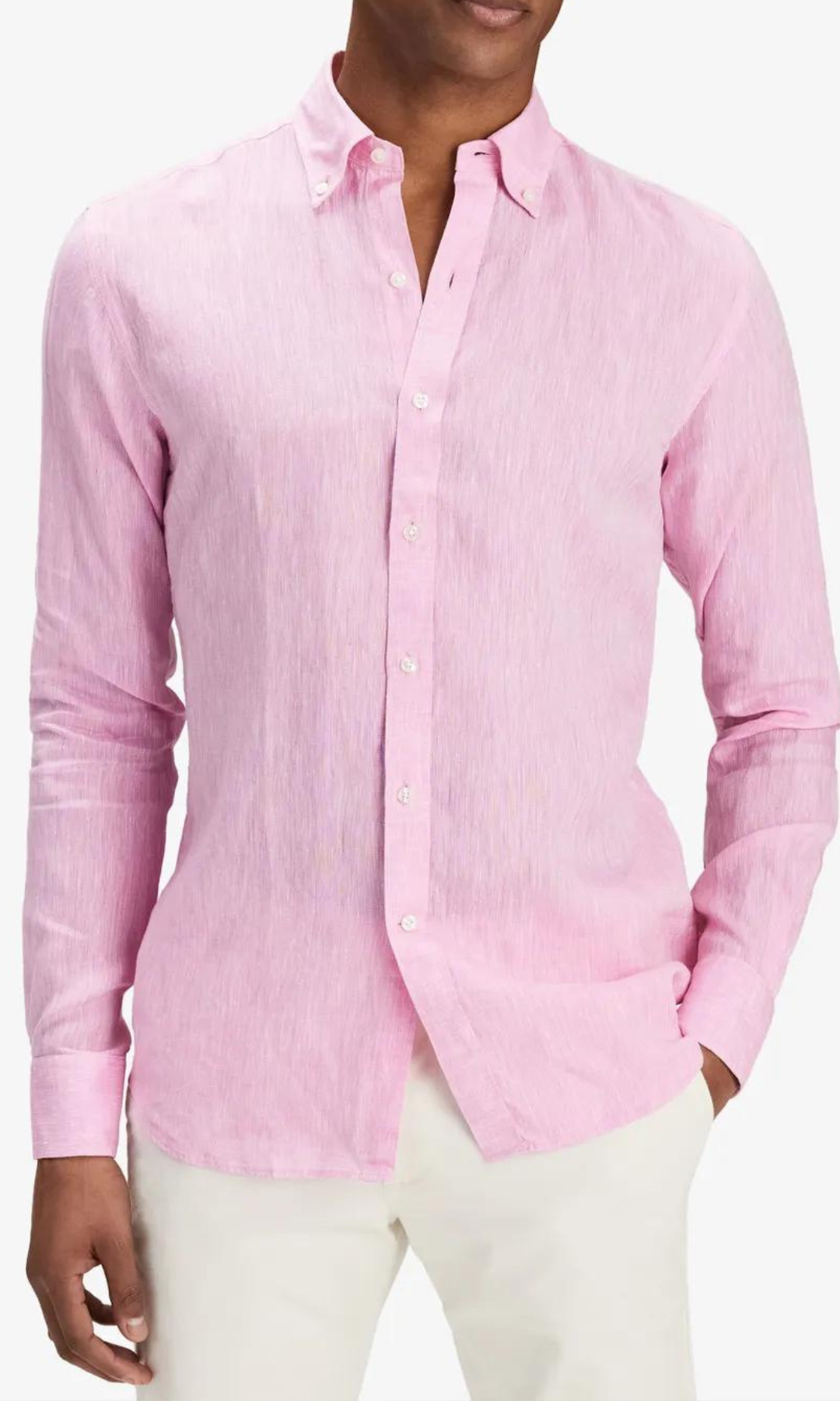 Men Plain linen shirt (Pink)
