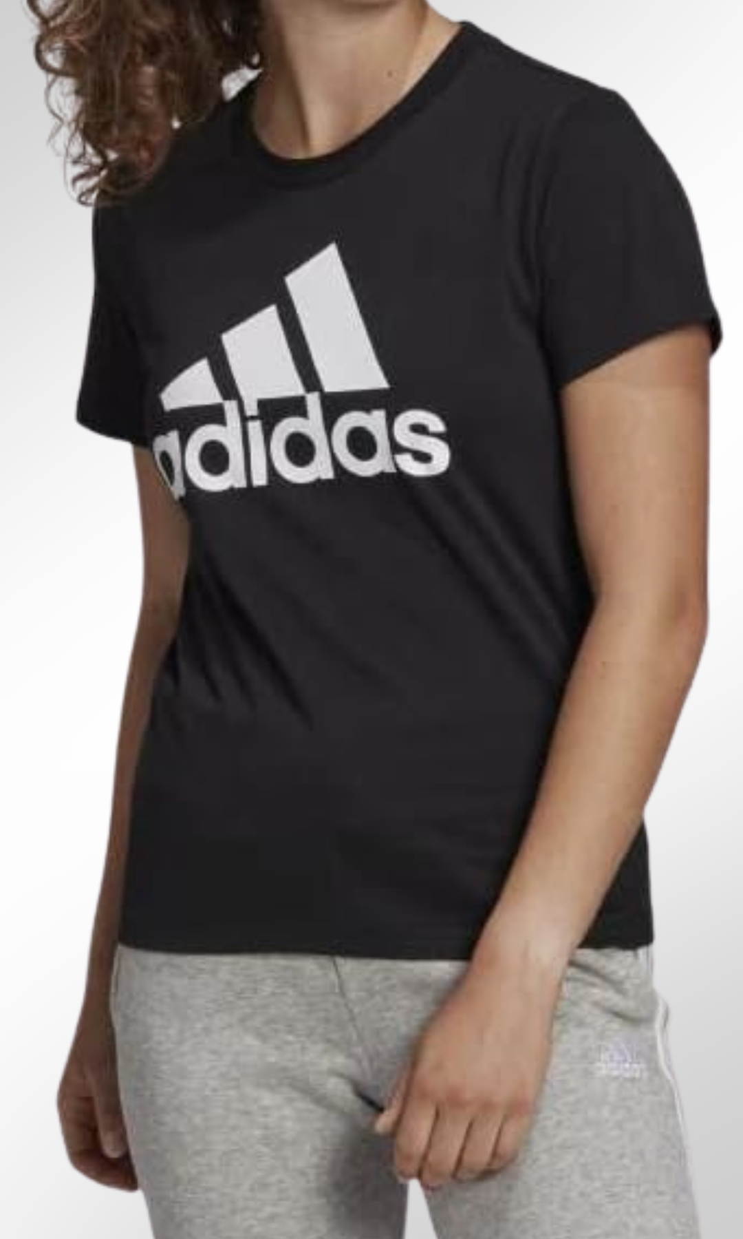 Crew Neck Women T-Shirts (Black-Big Logo Print)