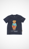 Kids Round T-shirt ( Dark Blue- Logo Bear -Glasses)-3
