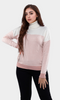 Women High Collar Pullover - Pink