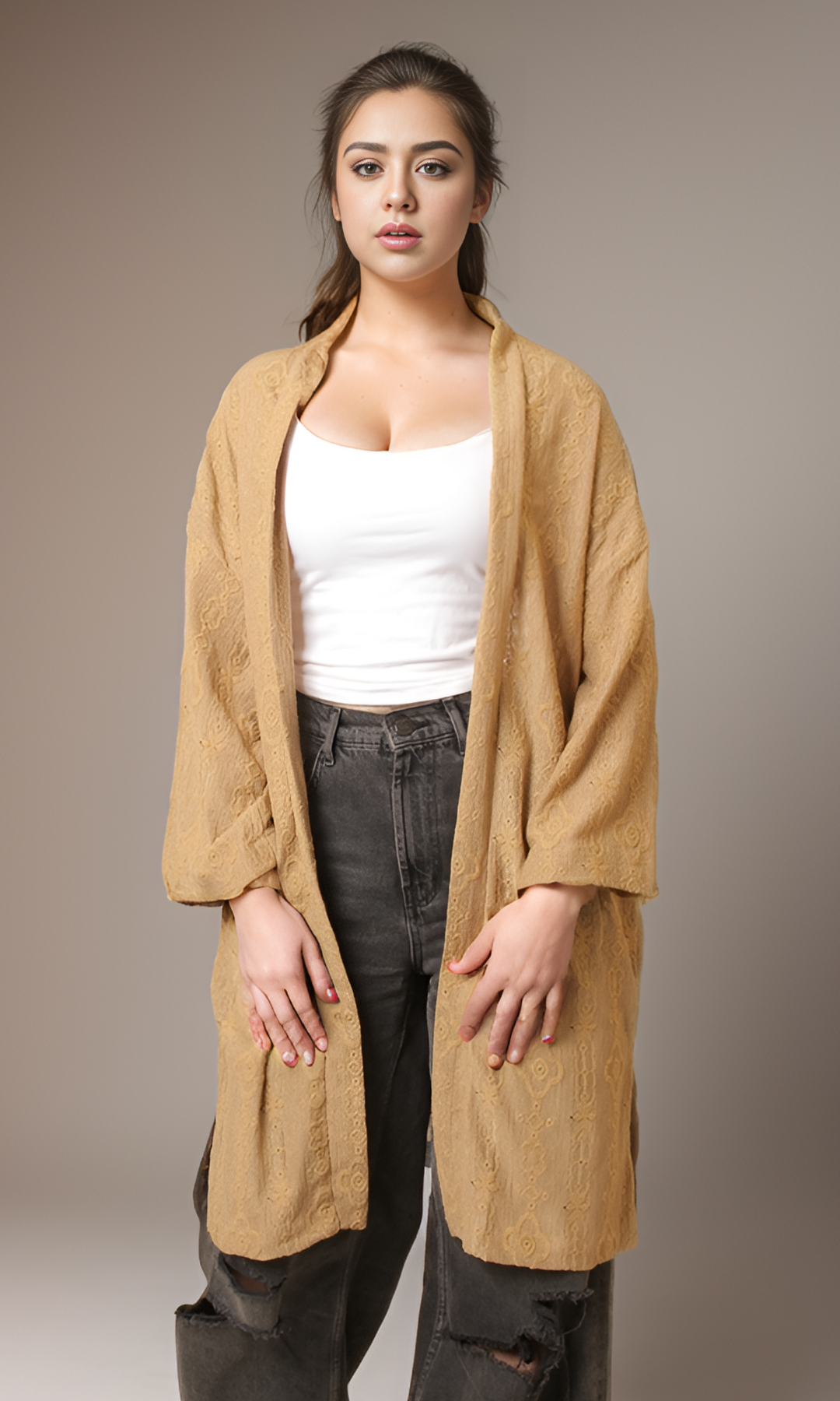 Women Gibber Kimono (Café)