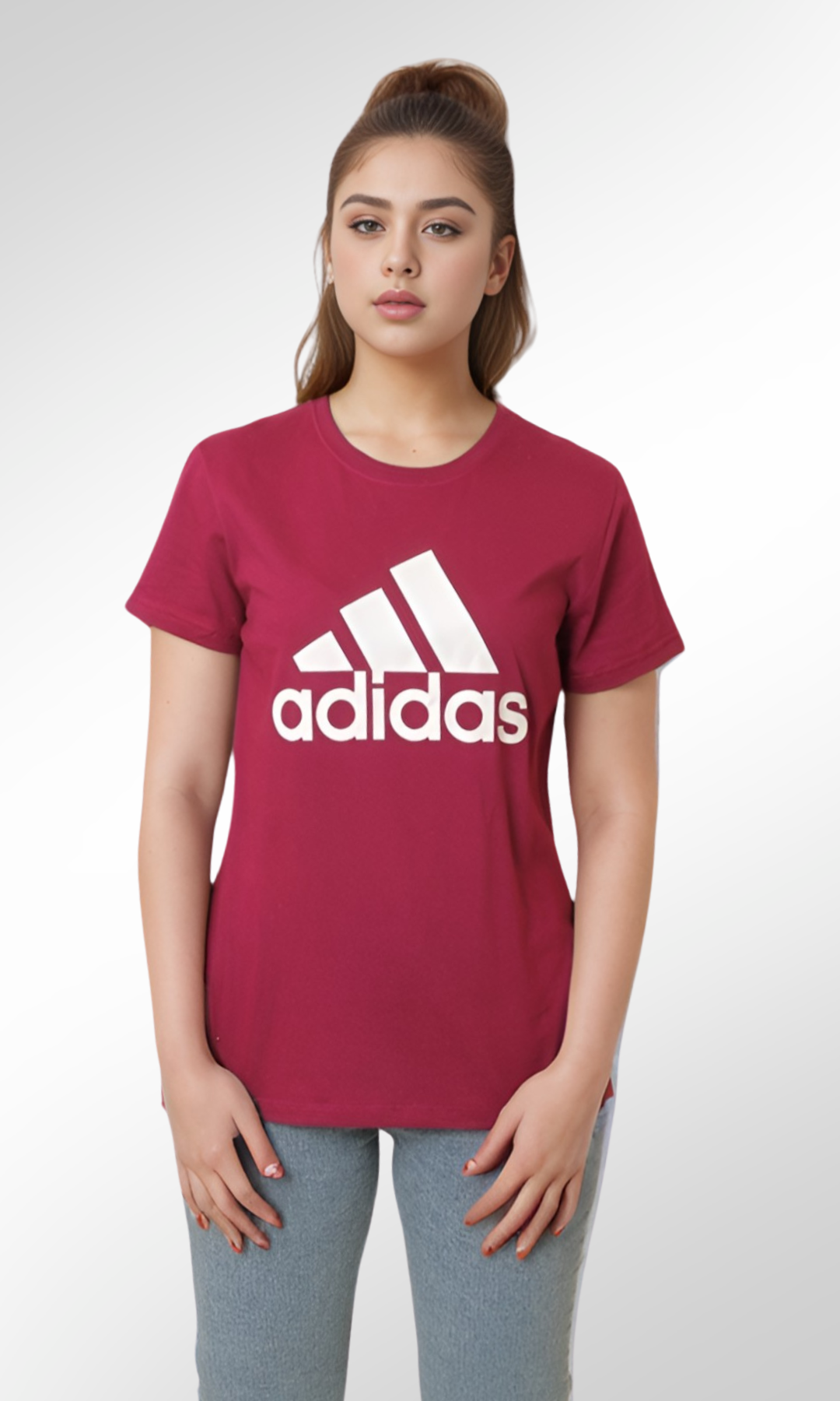 Crew Neck Women T-Shirts (Purple-Big Logo Print)
