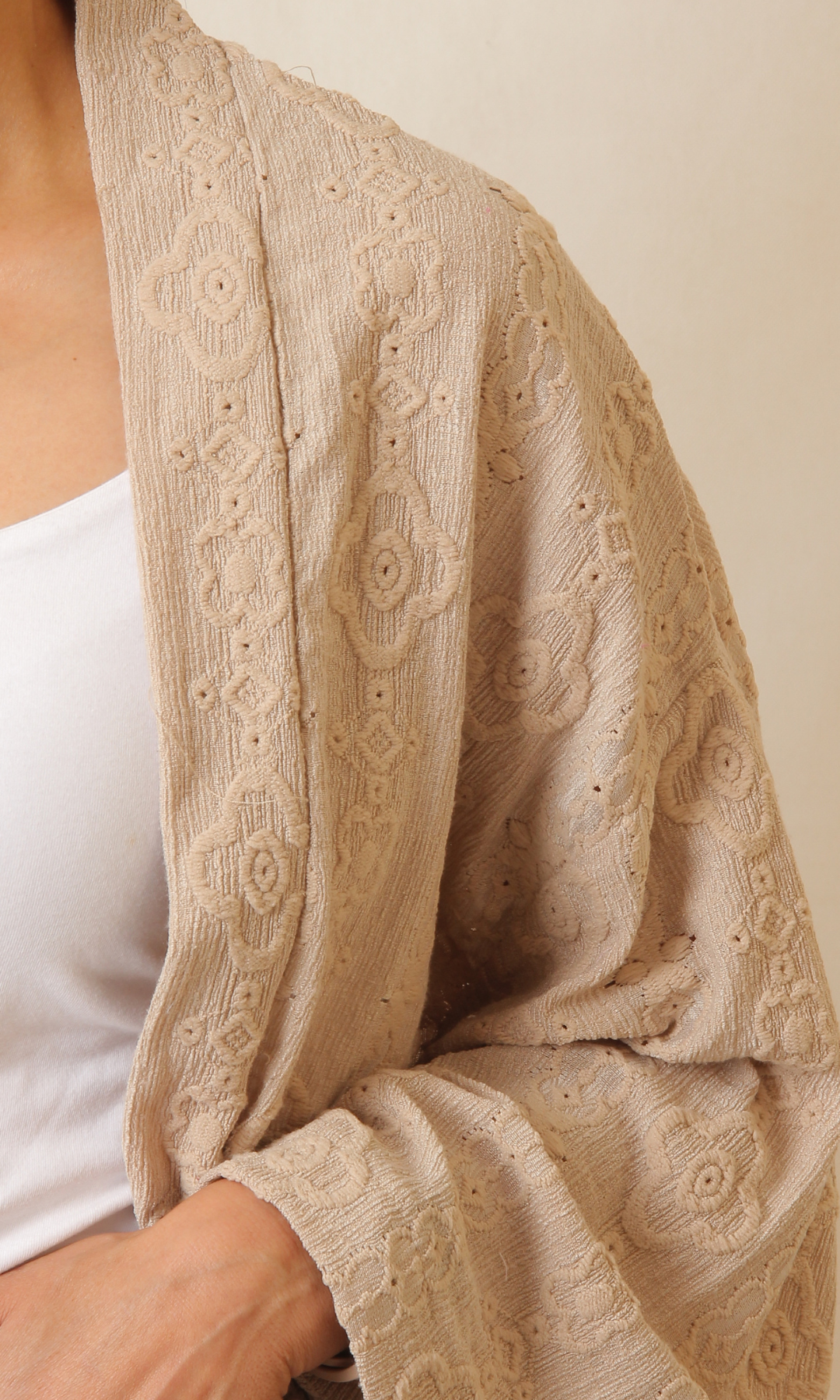 Women Gibber Kimono (Beige)