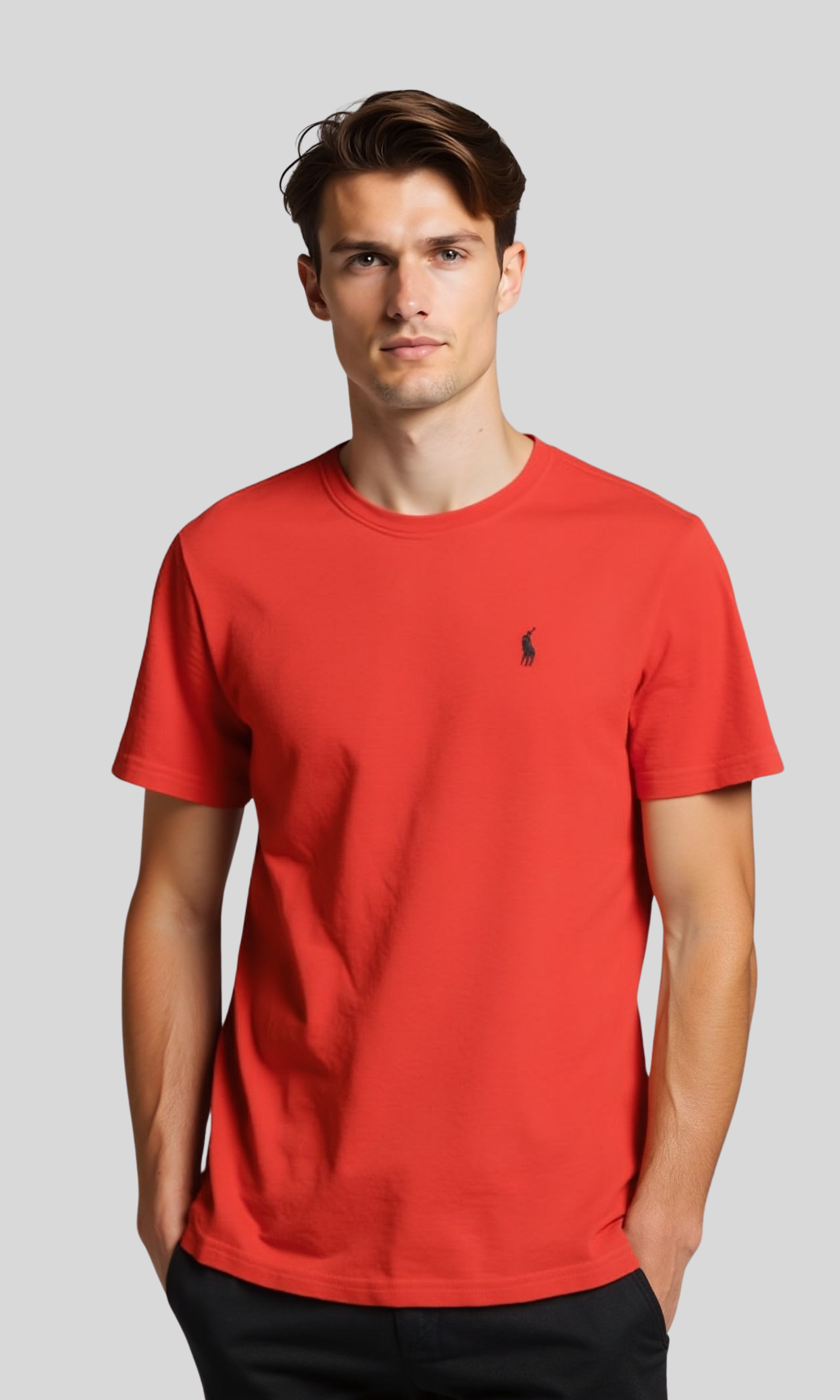 Men Relaxed Fit Cotton T-Shirt PRL (Red)