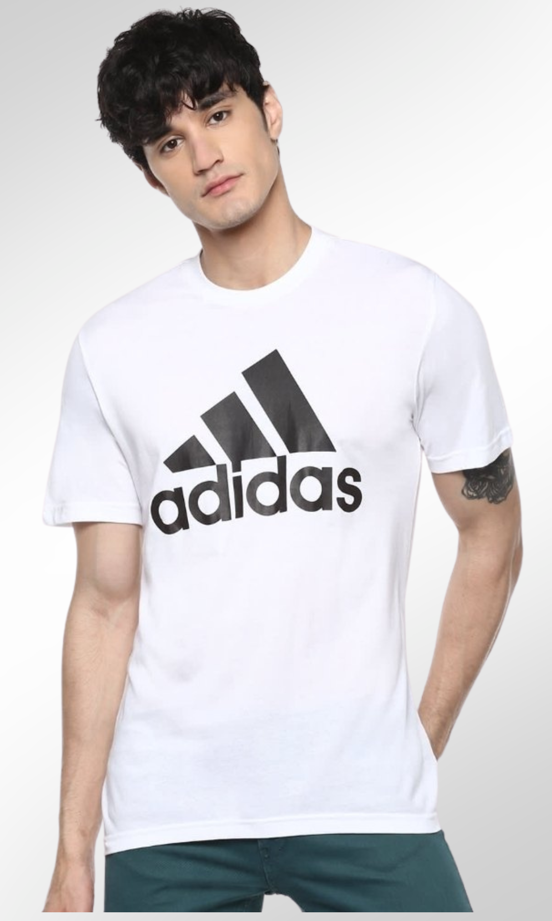 Men T-shirt (White-Big Logo Print)