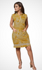Women Linen Dress Pattern (Mustard & White)