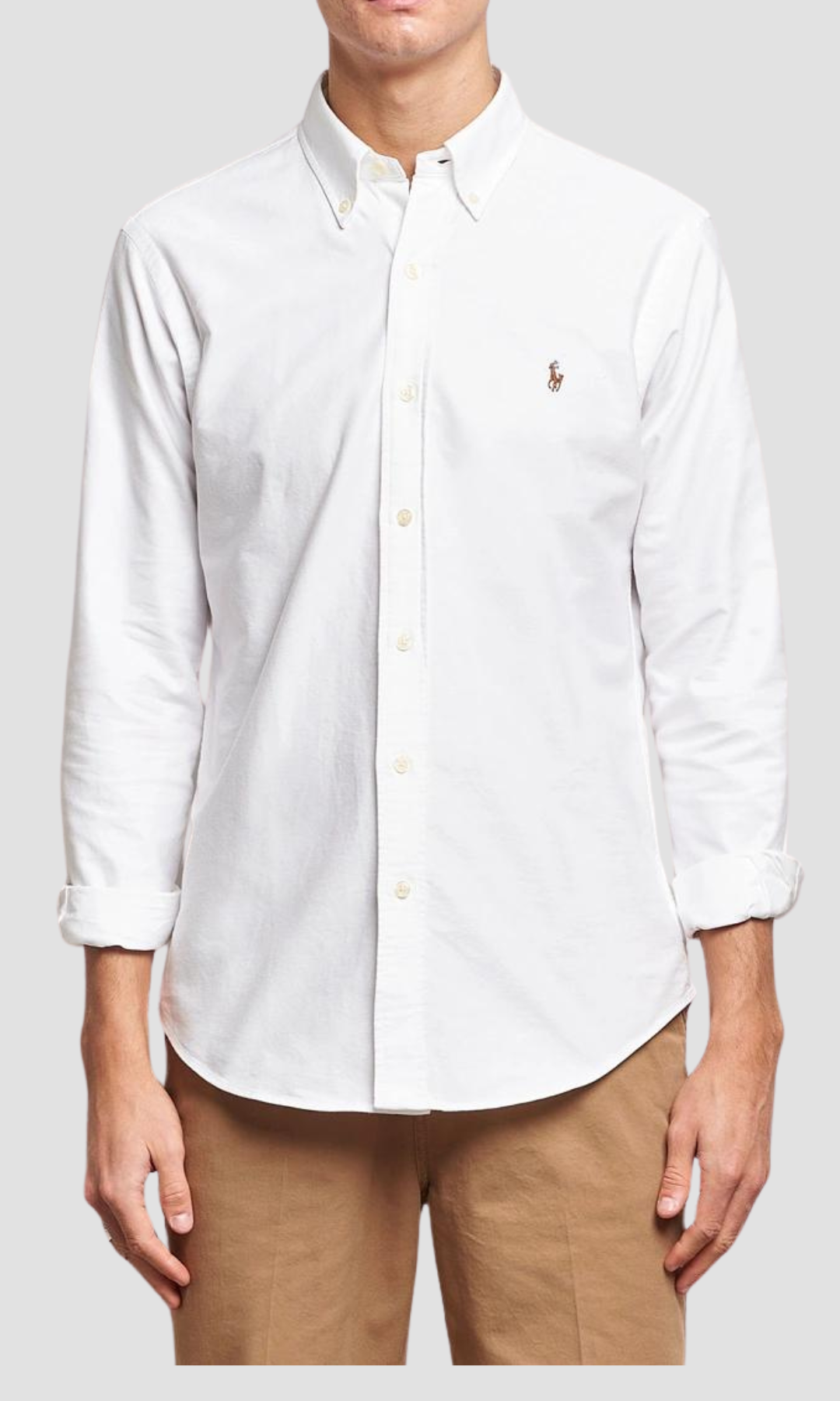 Men Slim Fit Oxford Shirt -PRL (white)