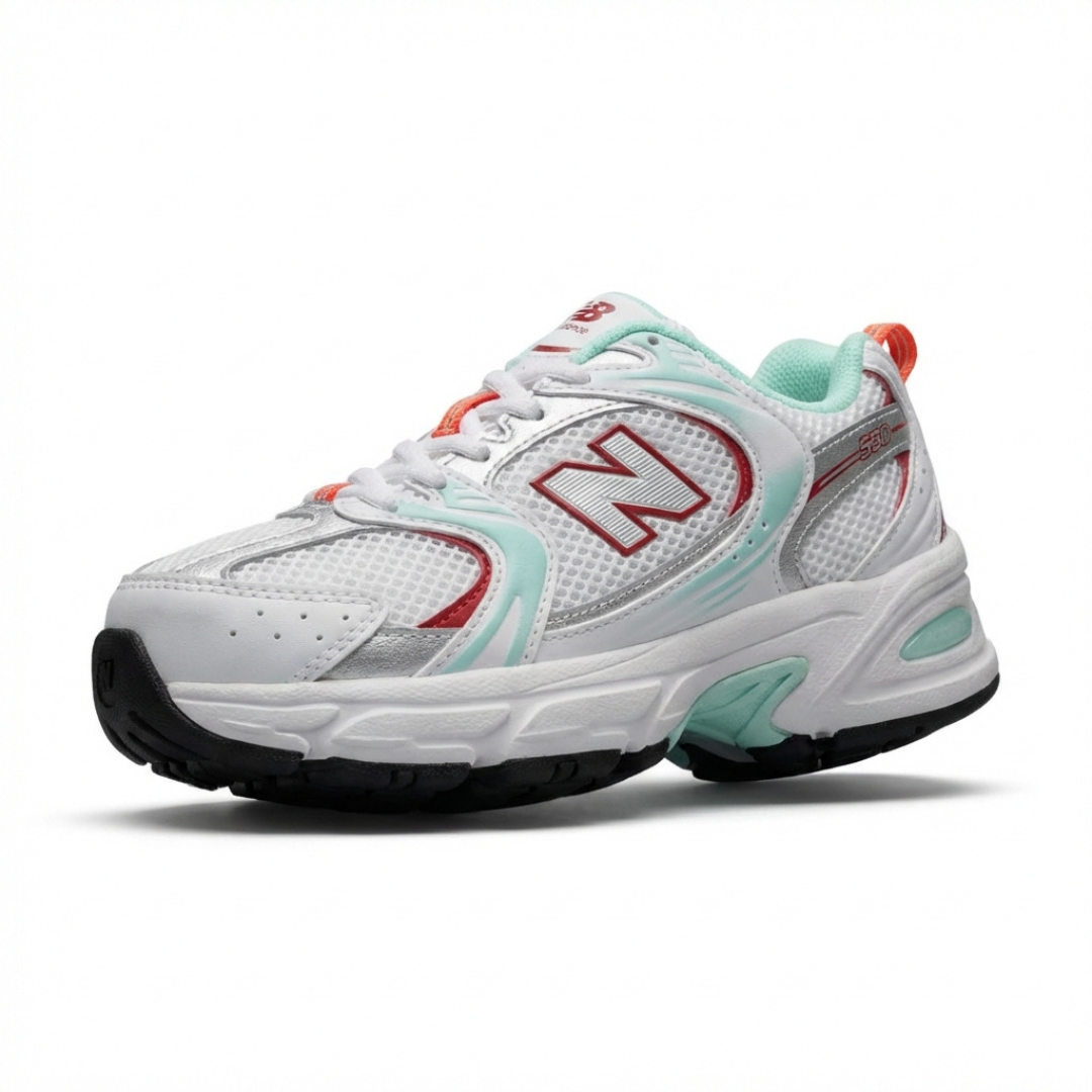 Kids New Balance 530 in the (White/Turquoise)