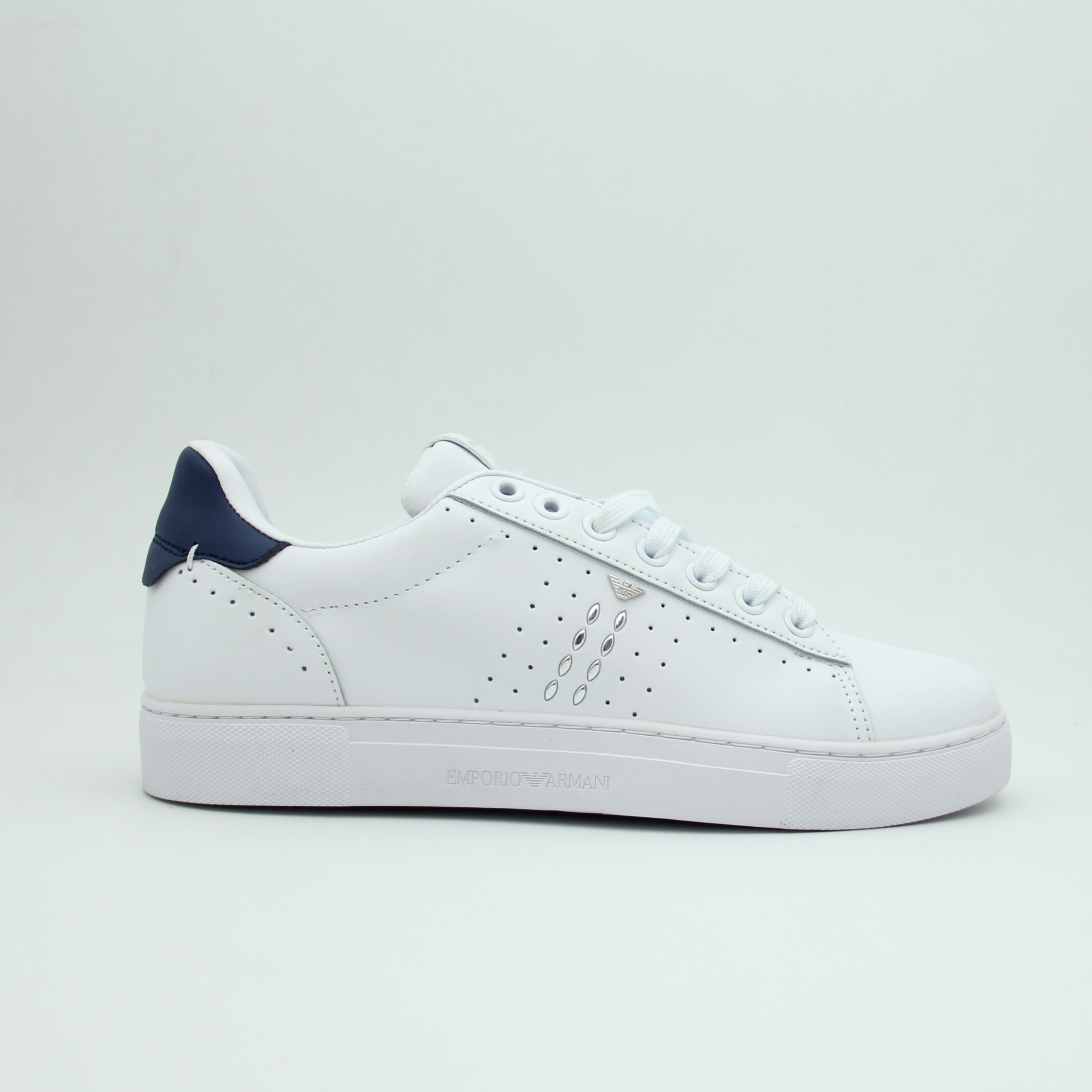 Men Leather Sneakers EMPORIO Flat (White*Black)