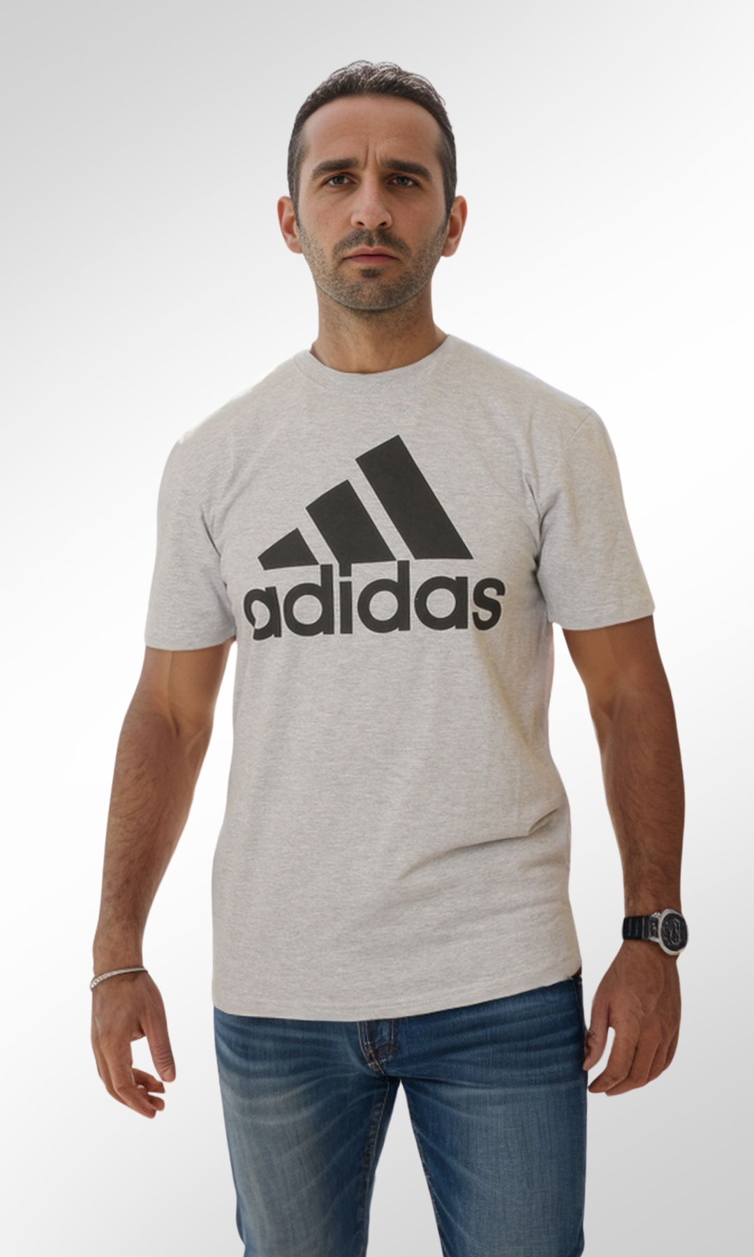 Men T-shirt (Grey-Big Logo Print)