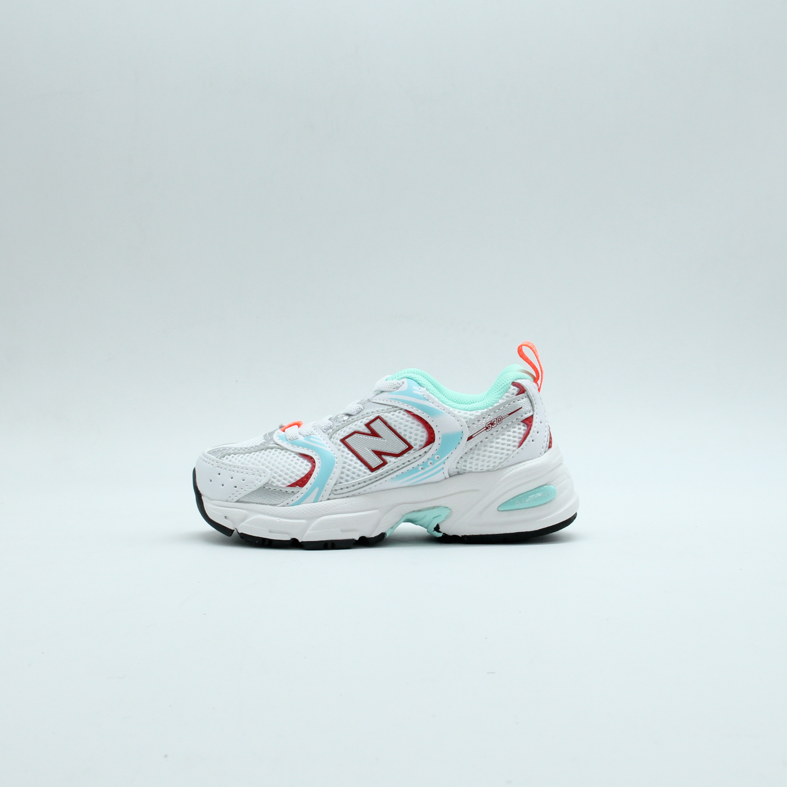 Kids New Balance 530 in the (White/Turquoise)