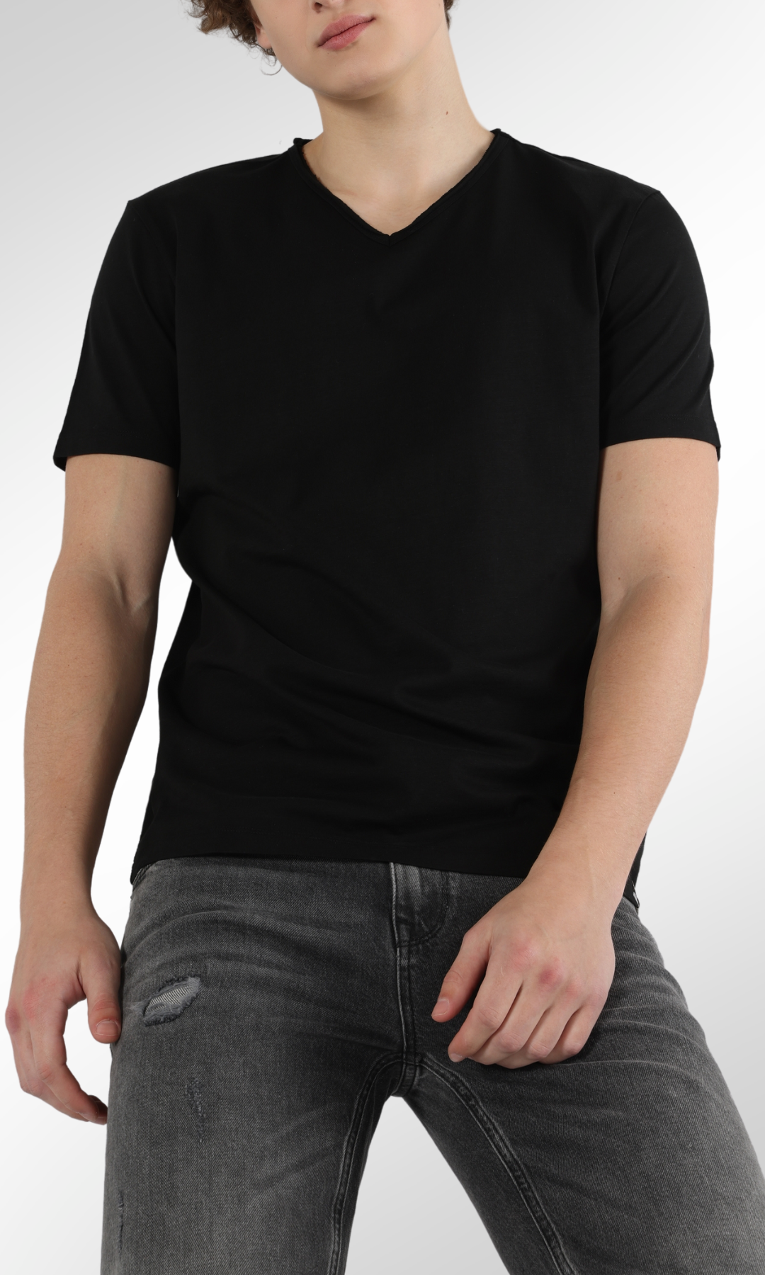 Men V-Neck T-Shirt COLIN'S (Black)