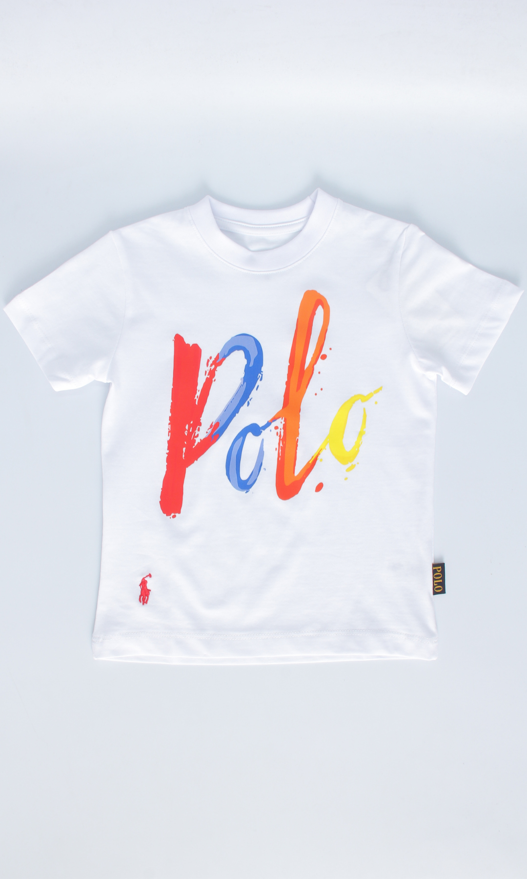 Kids Round T-shirt-Colored Logo ( White )-7