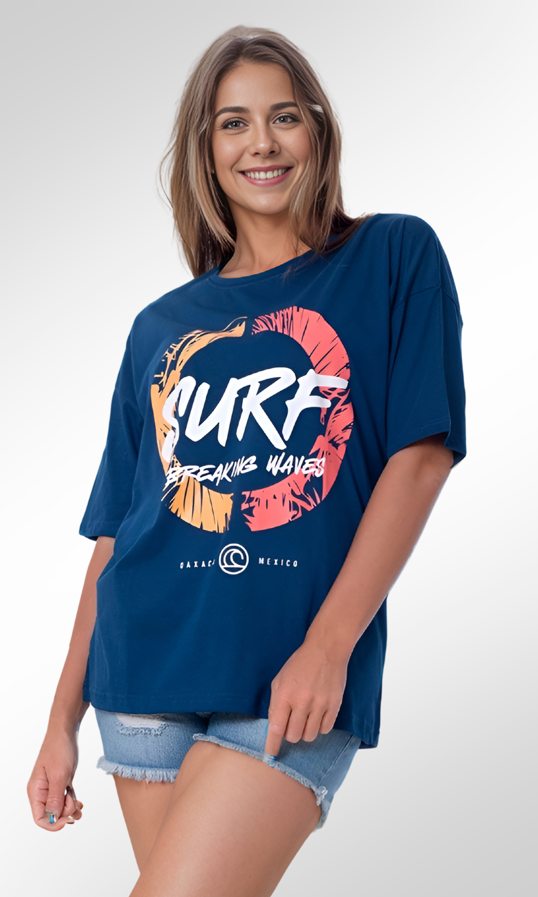 Over Size Women T-Shirt SURF (Dark Blue)