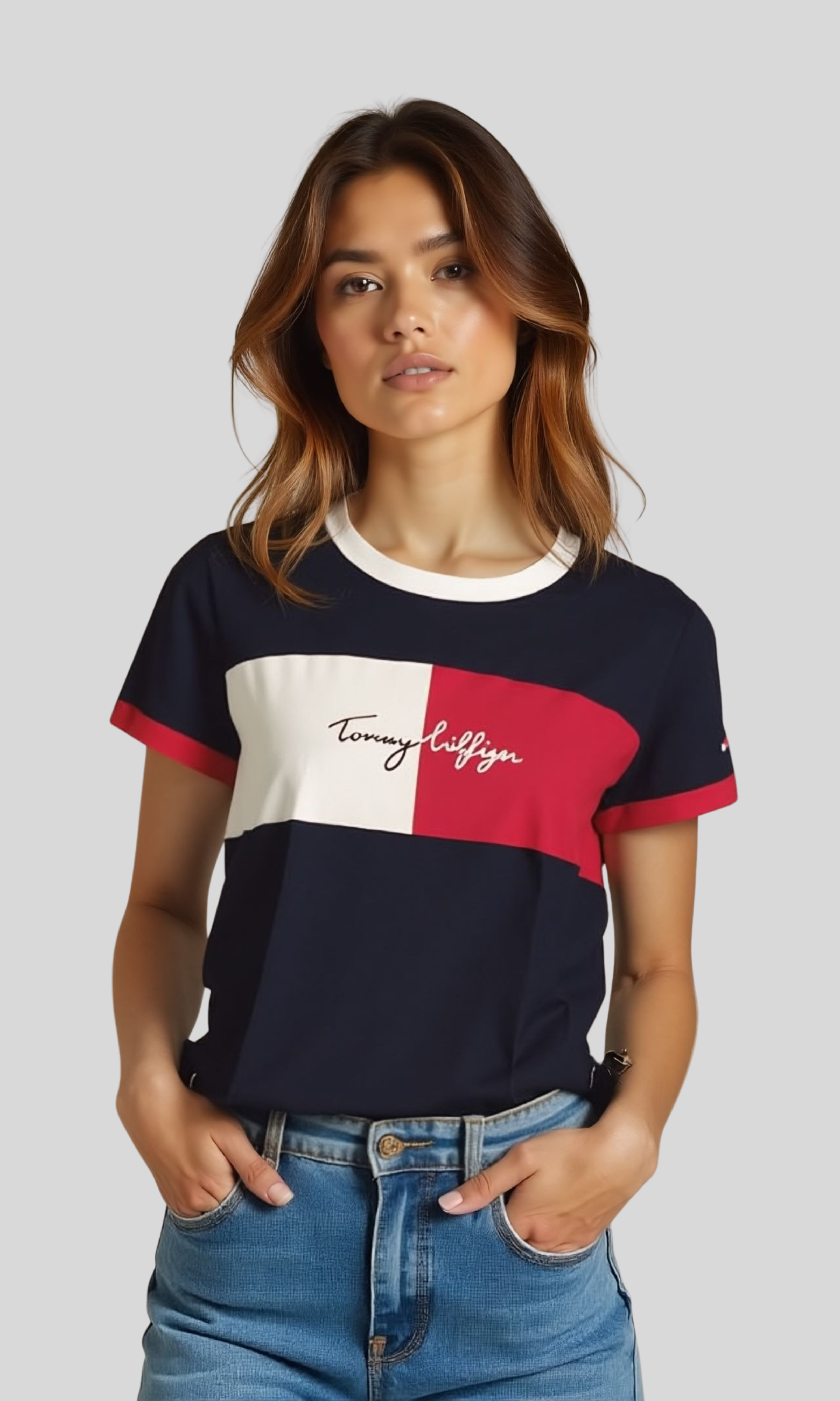 Women Logo Printed T-Shirt (Navy)