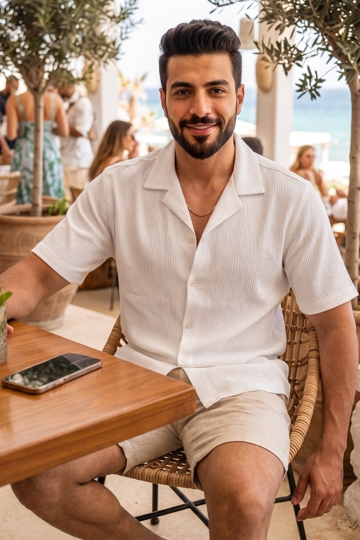 NEW- Shirt Summer Weave -White